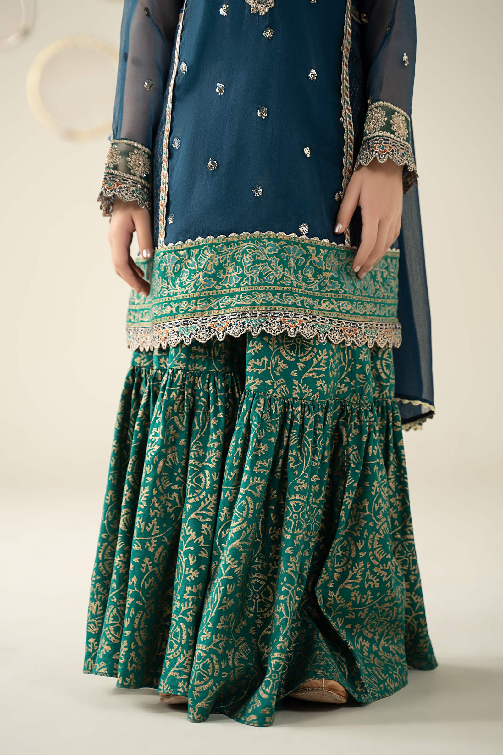 3 Piece Embroidered Organza Suit - Image 6