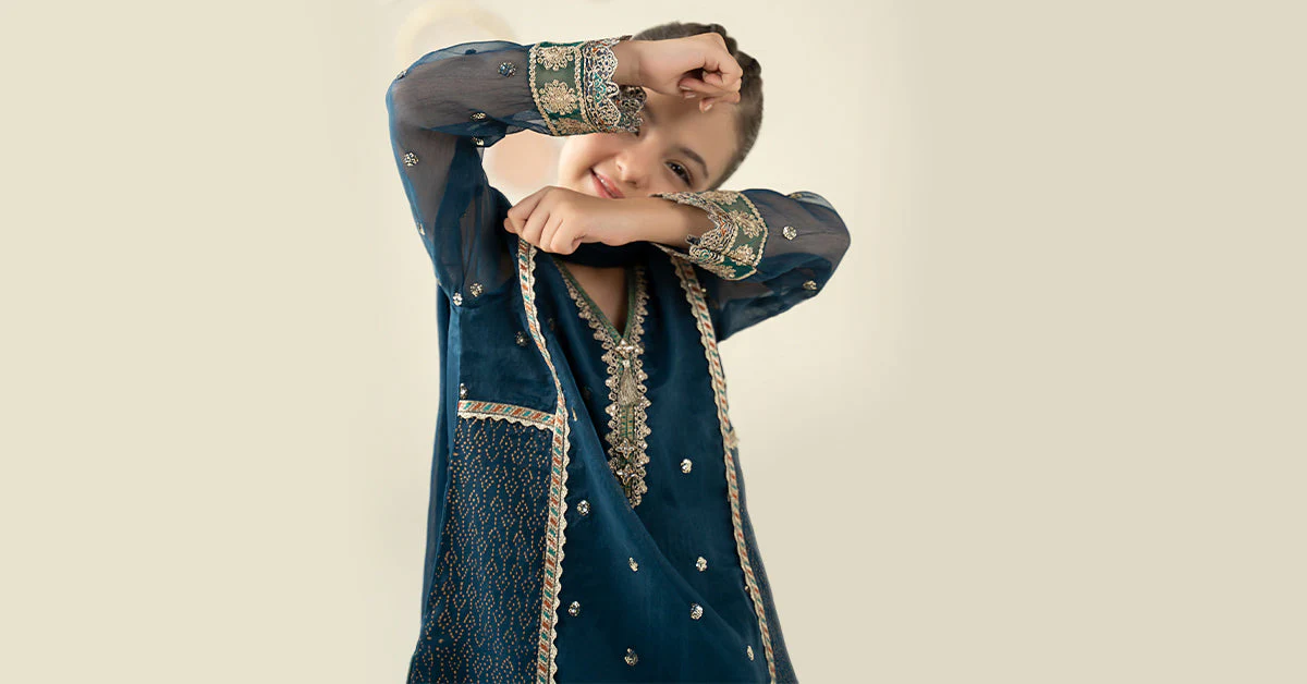 3 Piece Embroidered Organza Suit - Image 9