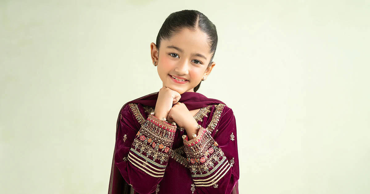 3 Piece Embroidered Velvet Suit - Image 6