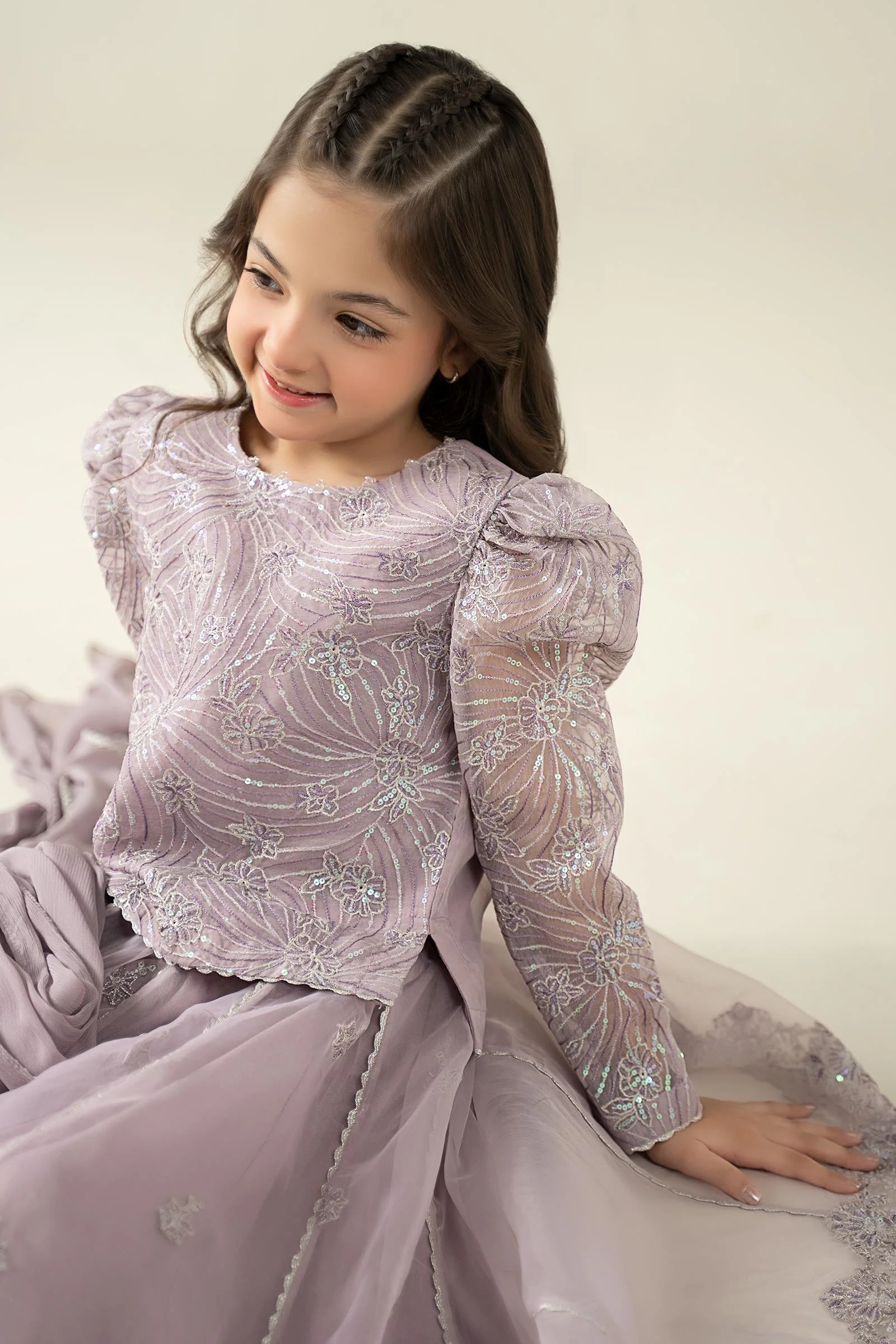 3 Piece Embroidered Organza Suit - Image 3