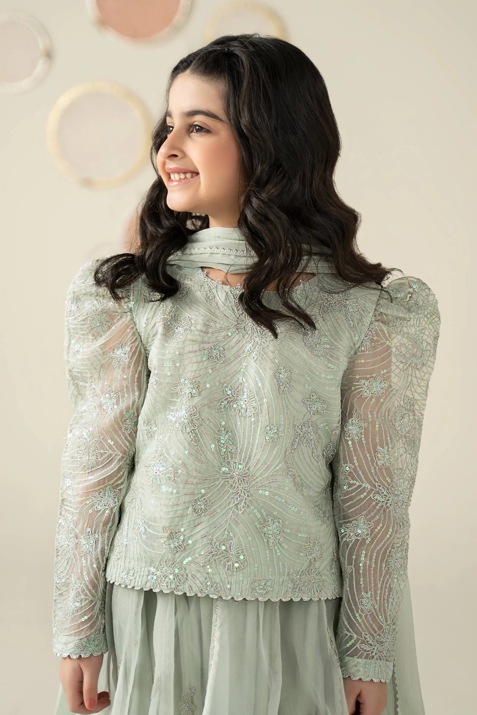 3 Piece Embroidered Organza Suit - Image 2