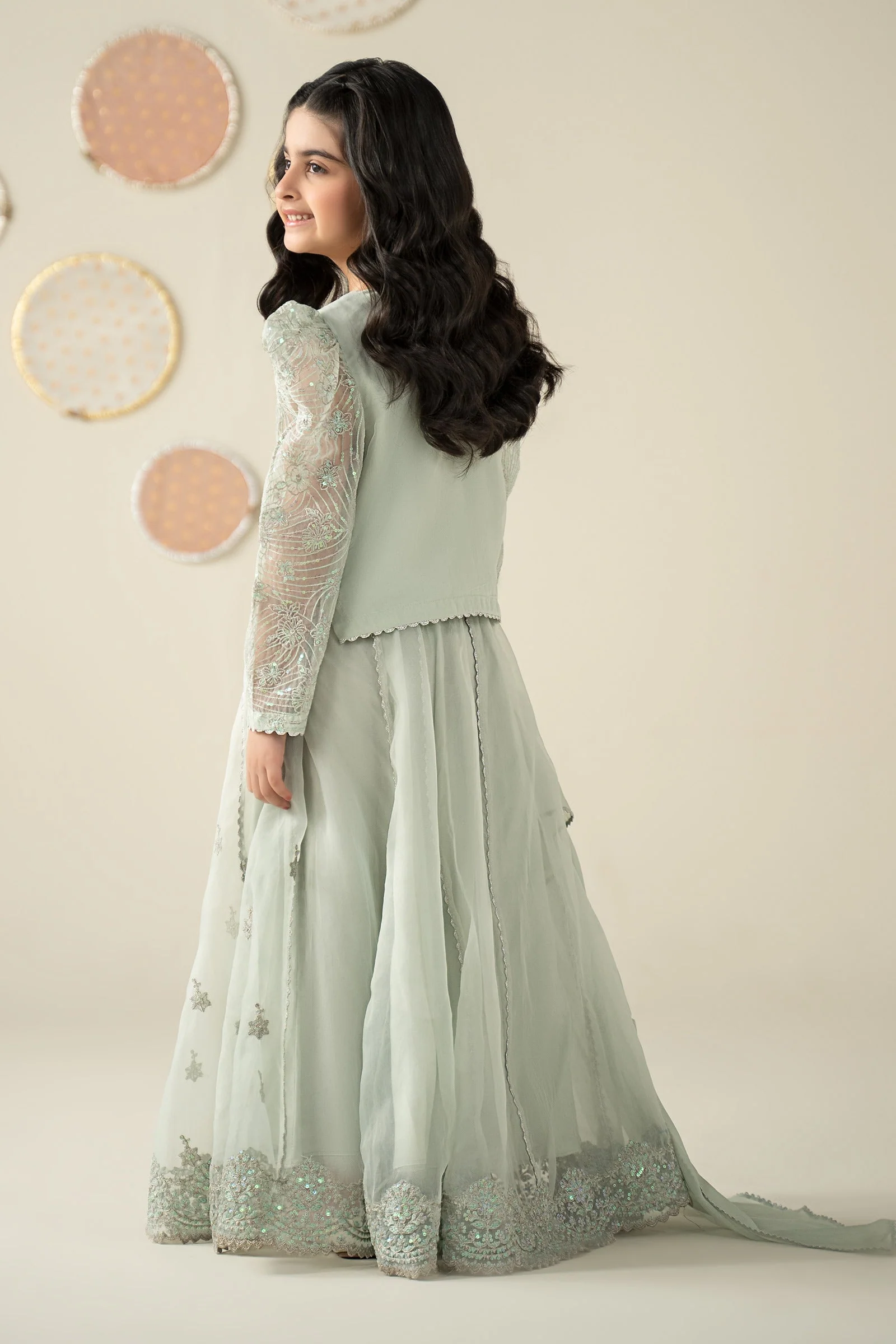 3 Piece Embroidered Organza Suit - Image 8
