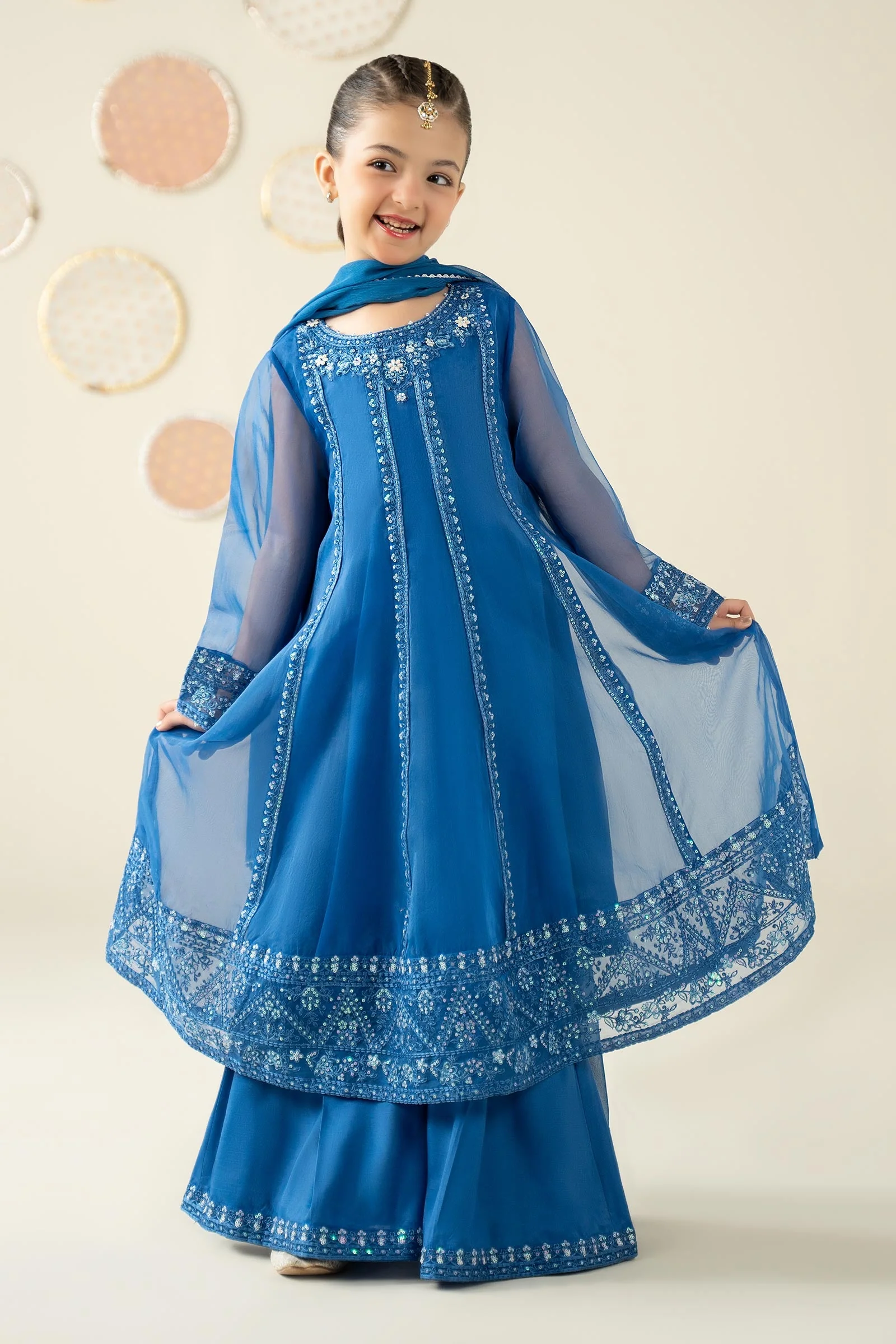 3 Piece Embroidered Organza Suit