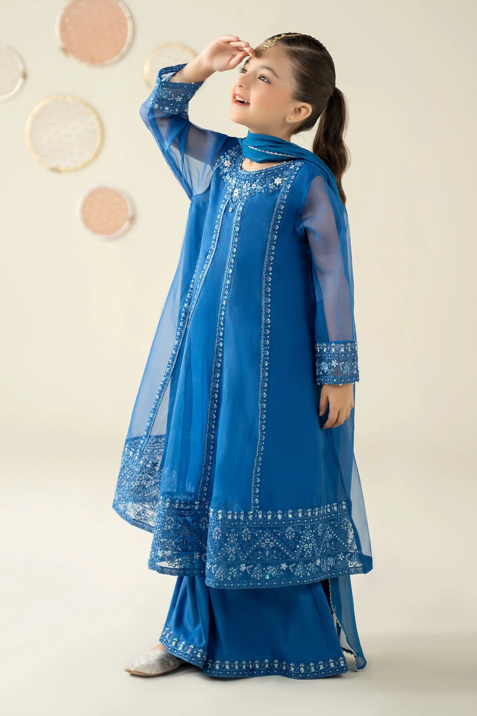 3 Piece Embroidered Organza Suit - Image 11