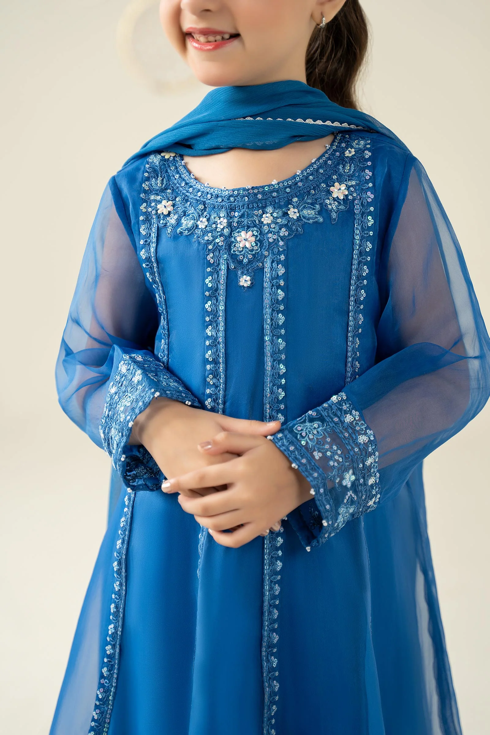 3 Piece Embroidered Organza Suit - Image 7