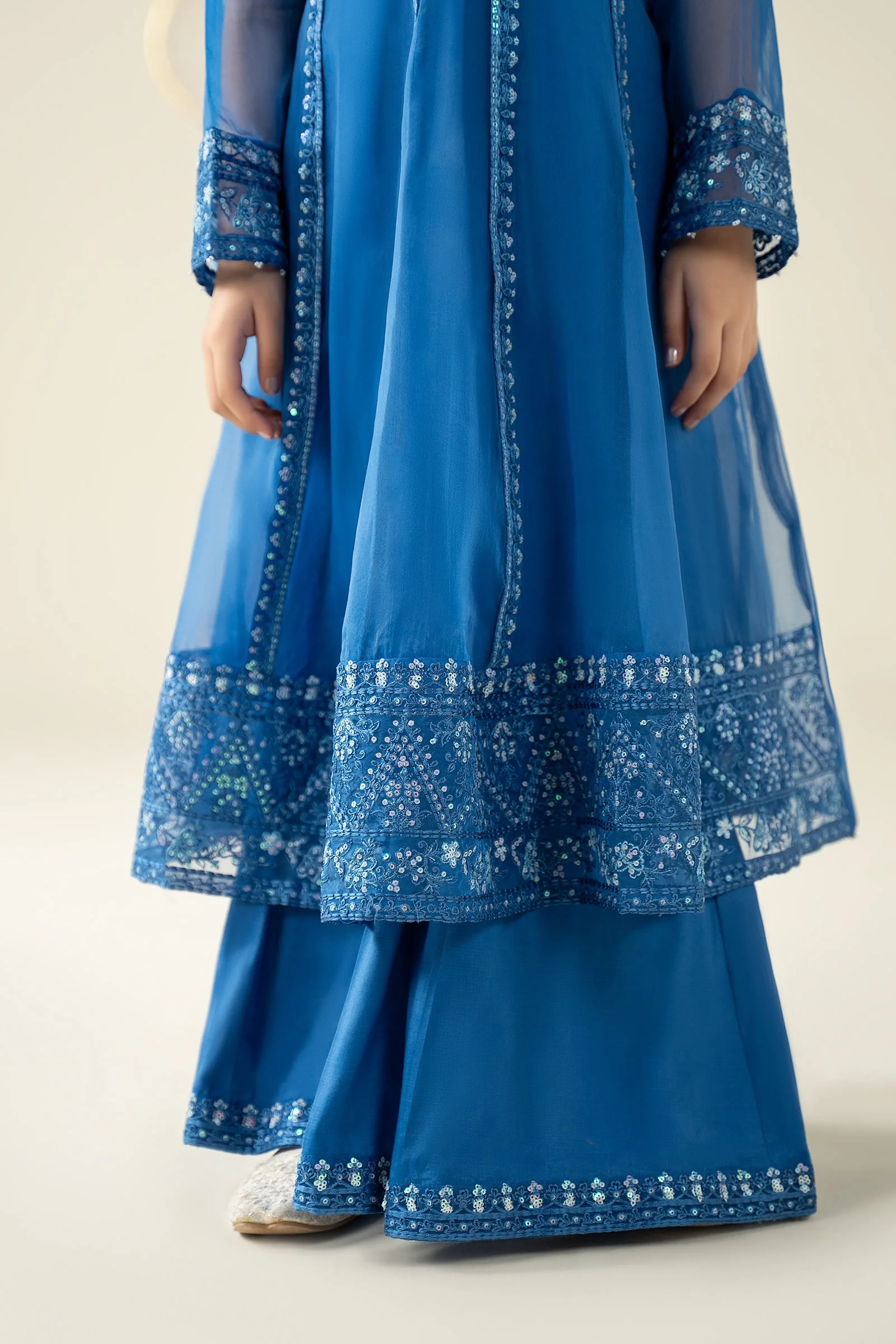 3 Piece Embroidered Organza Suit - Image 8