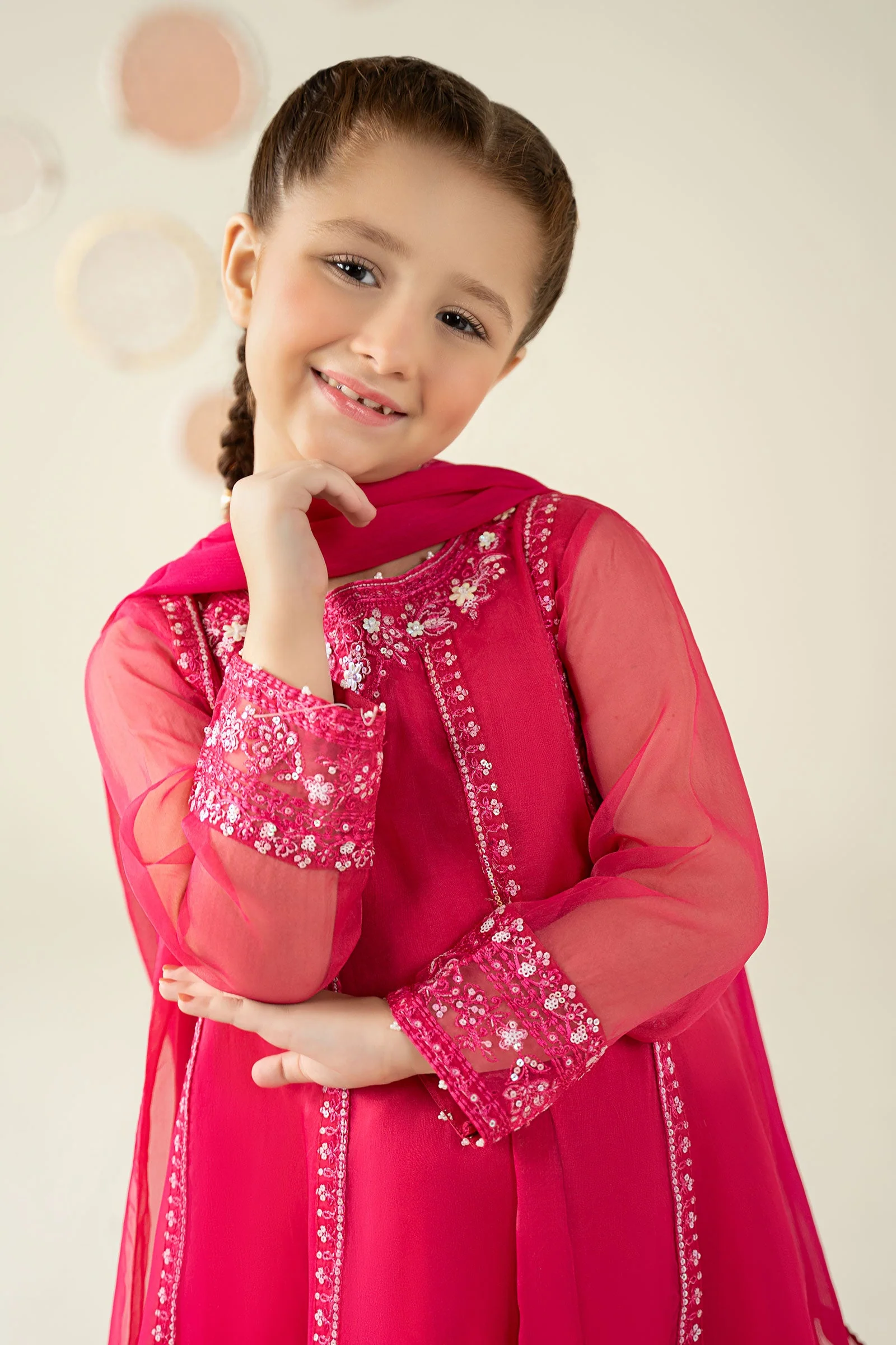 3 Piece Embroidered Organza Suit - Image 2