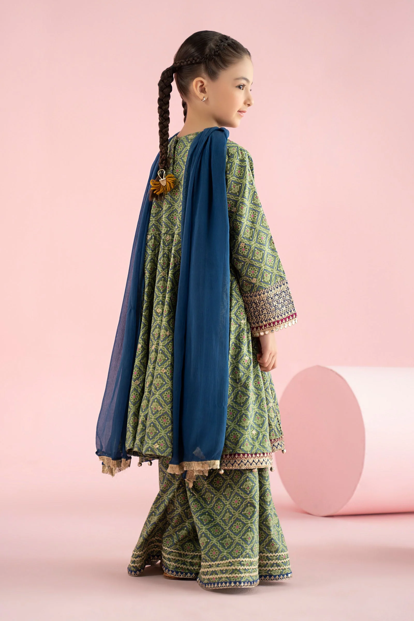 3 Piece Embroidered PK Raw Silk Suit - Image 7