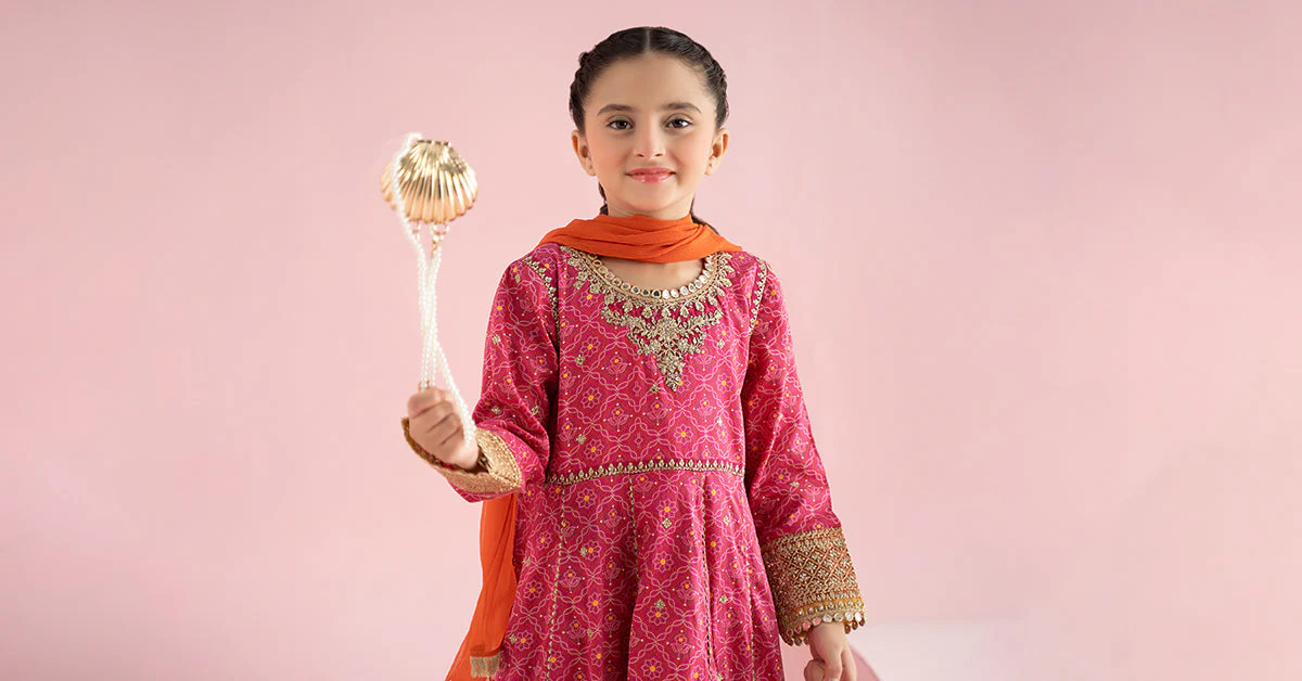 3 Piece Embroidered PK Raw Silk Suit - Image 2