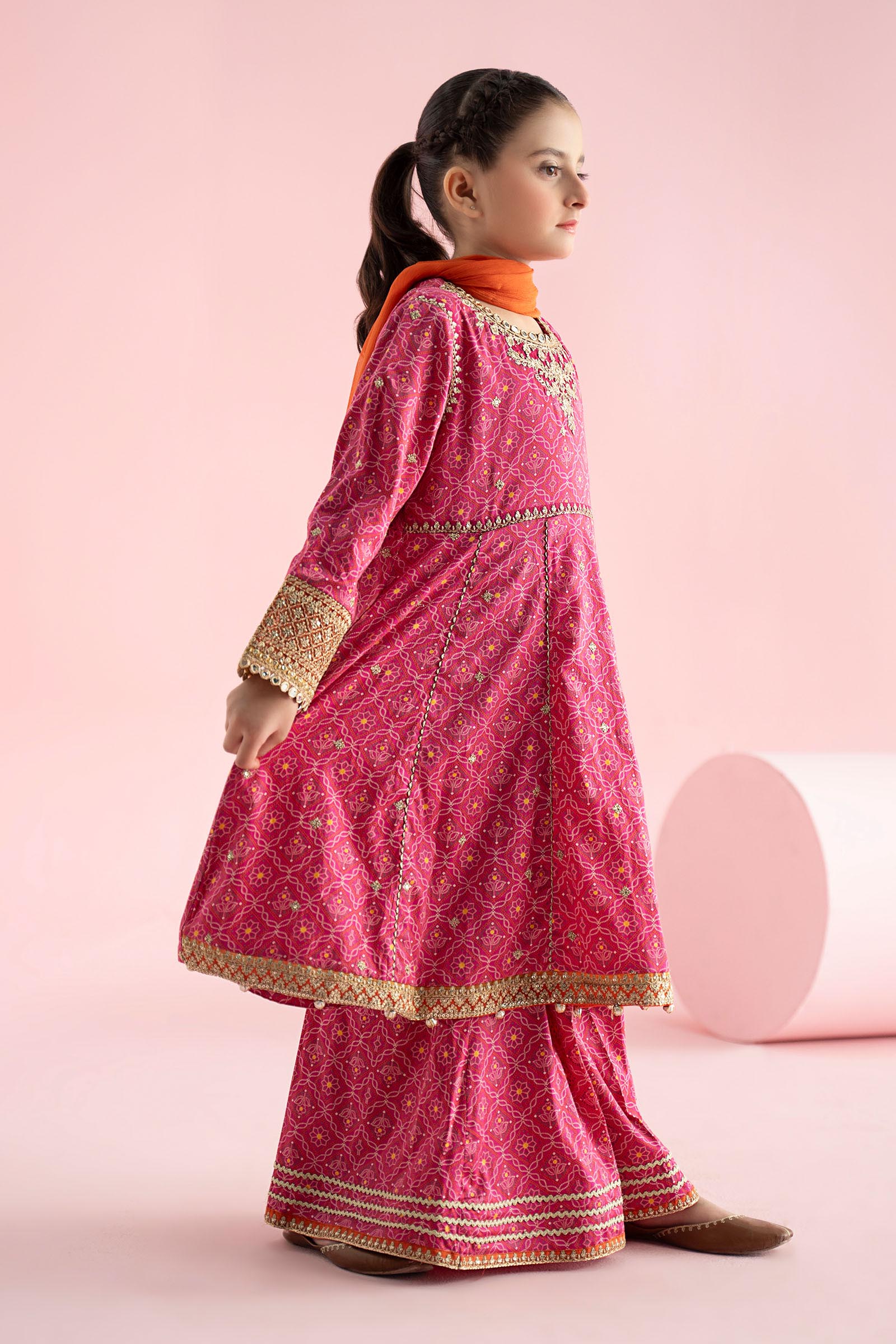 3 Piece Embroidered PK Raw Silk Suit - Image 8