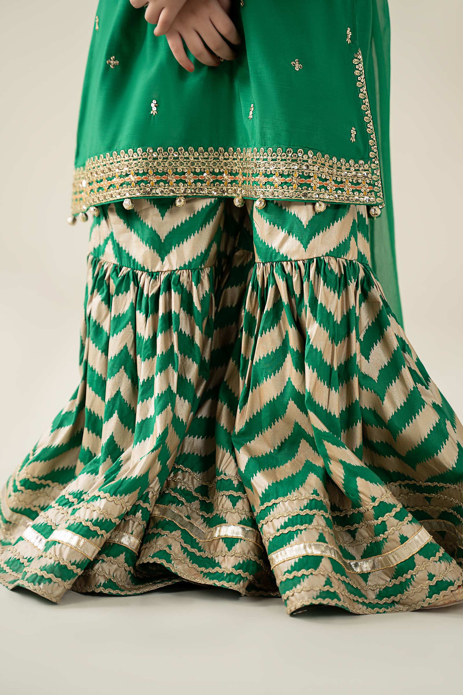 3 Piece Embroidered Raw Silk Suit - Image 4