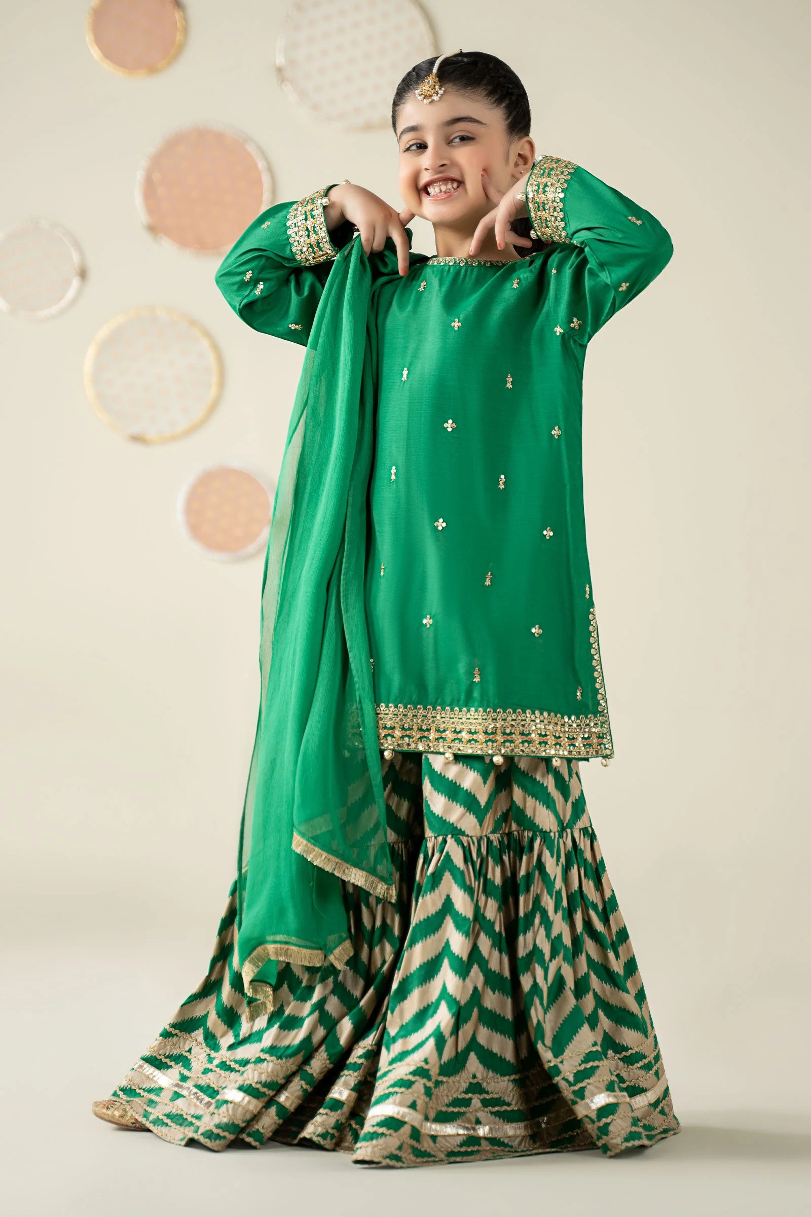 3 Piece Embroidered Raw Silk Suit - Image 5