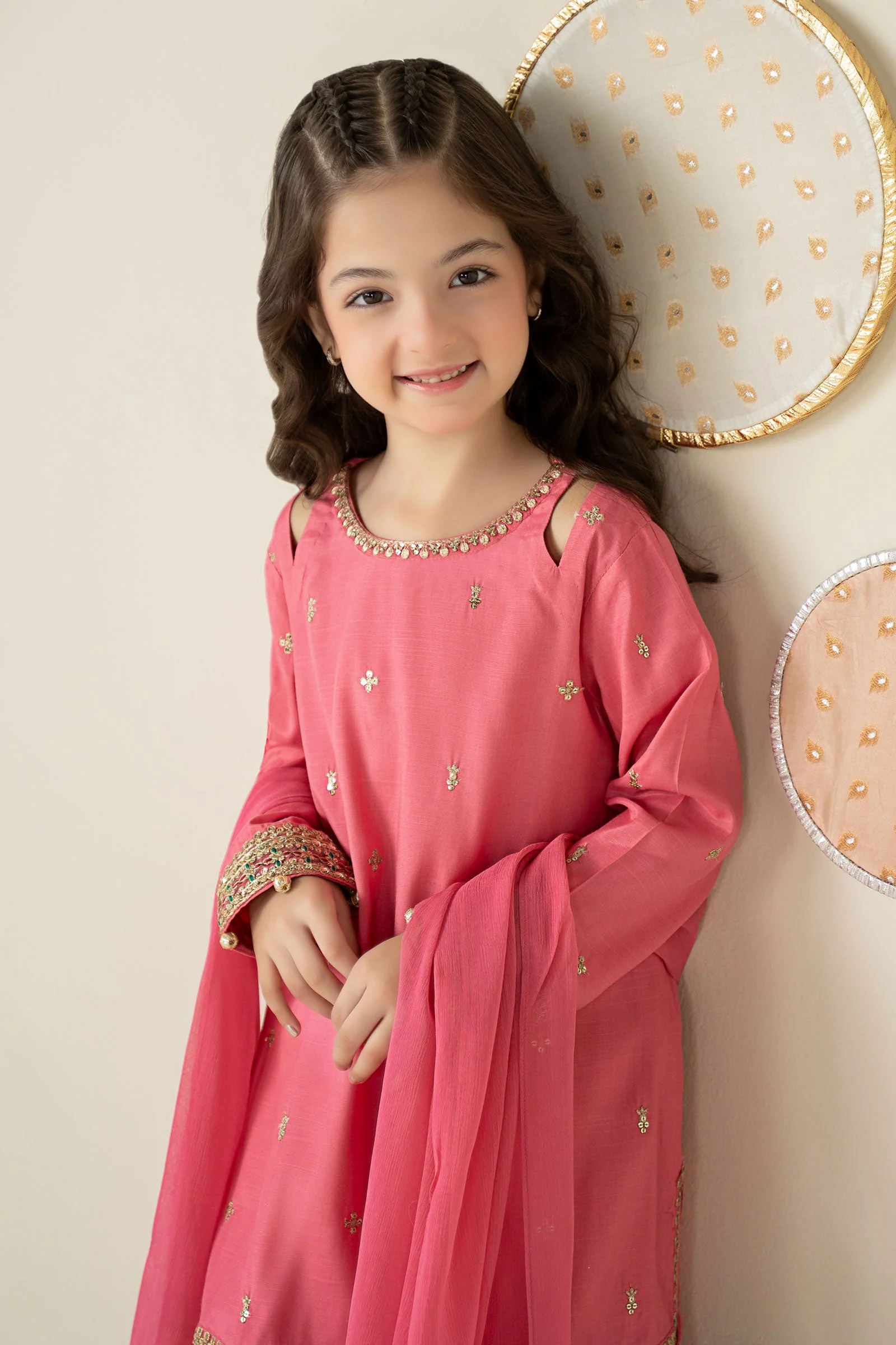 3 Piece Embroidered Raw Silk Suit - Image 4