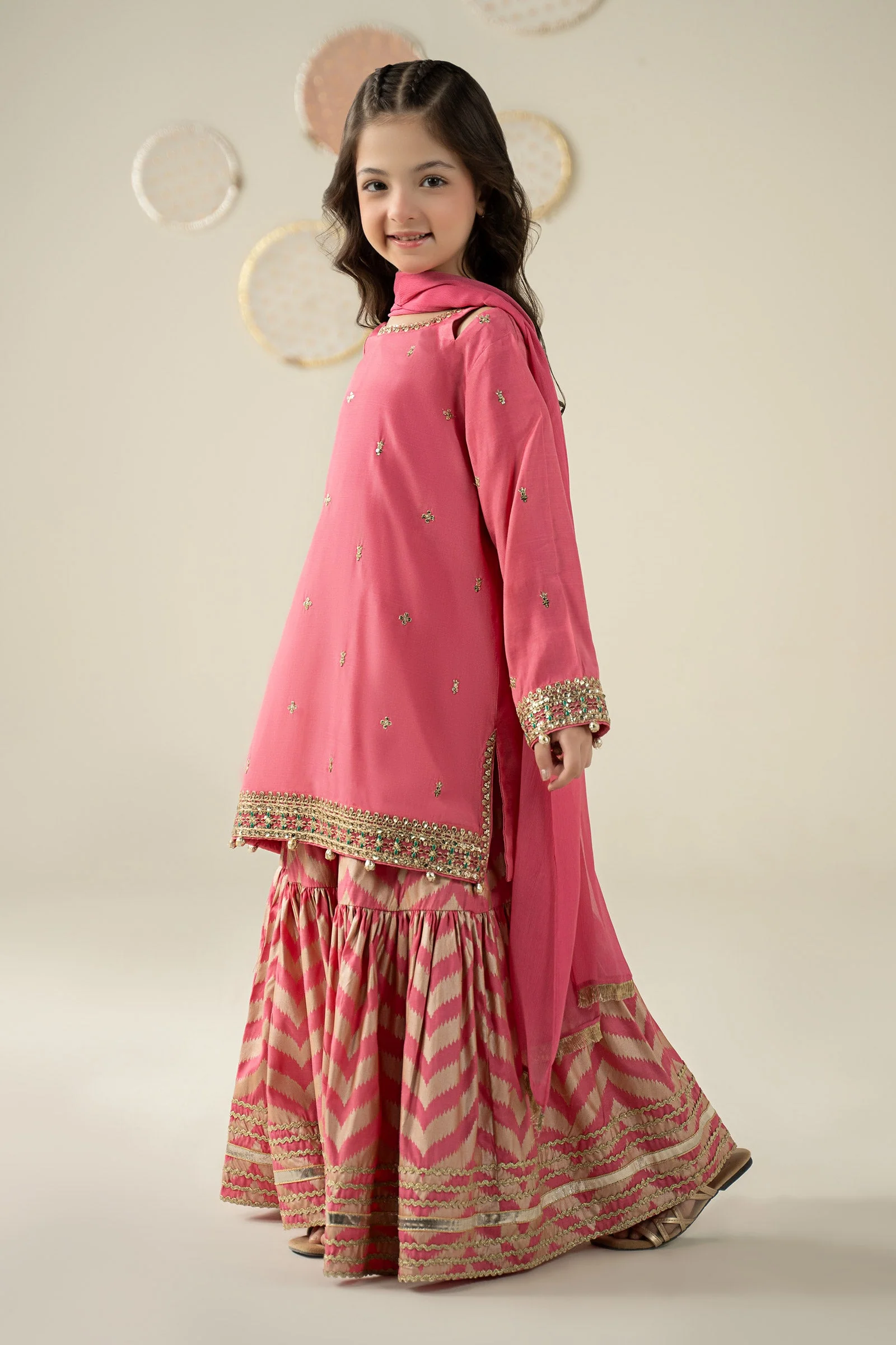 3 Piece Embroidered Raw Silk Suit - Image 6