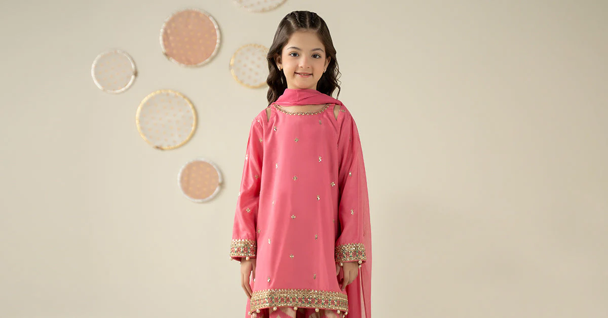 3 Piece Embroidered Raw Silk Suit - Image 8