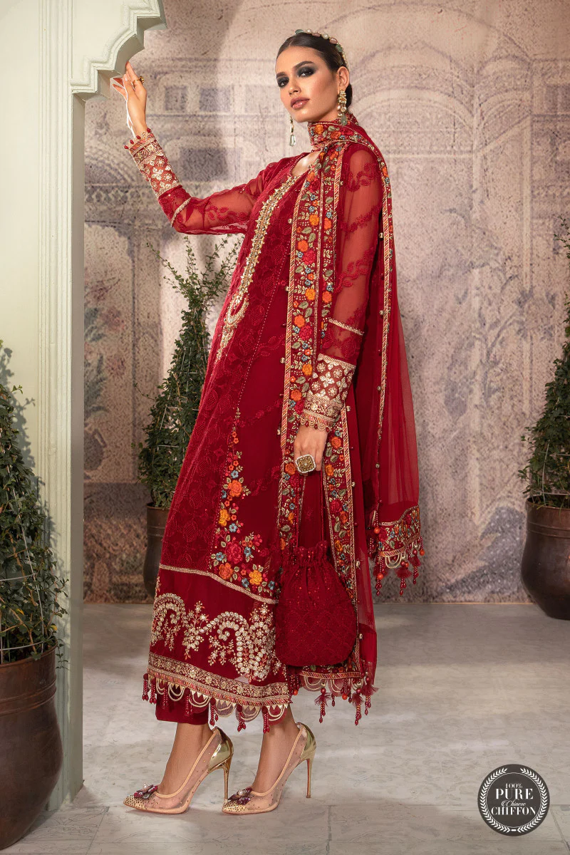 Unstitched Chiffon - MPC-22-201-Ruby Red - Image 3