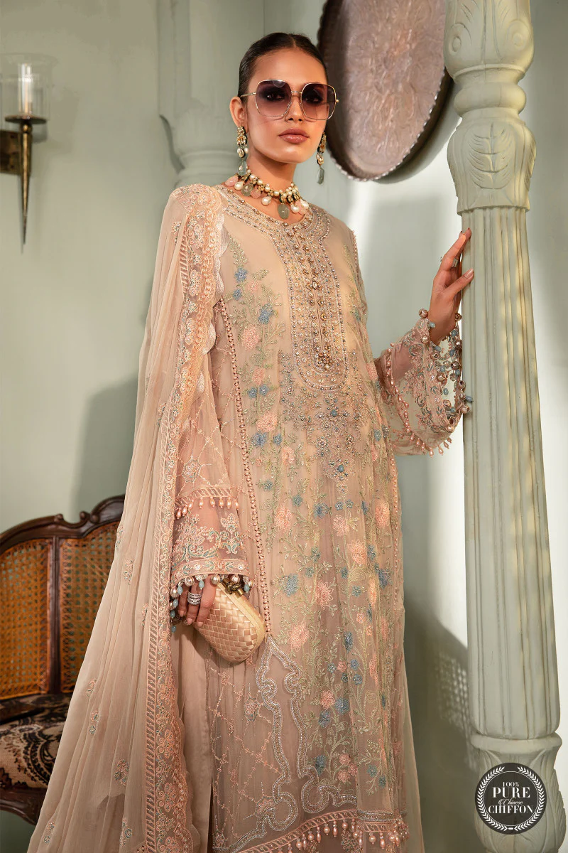Unstitched Chiffon - MPC-22-206-Nude Pink - Image 2