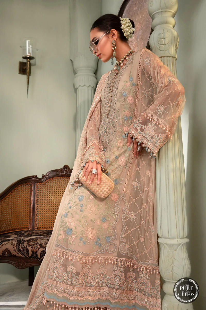 Unstitched Chiffon - MPC-22-206-Nude Pink - Image 3