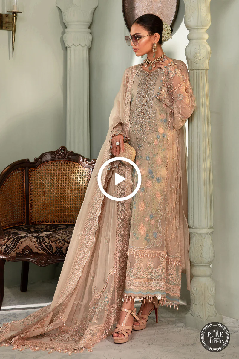 Unstitched Chiffon - MPC-22-206-Nude Pink - Image 4