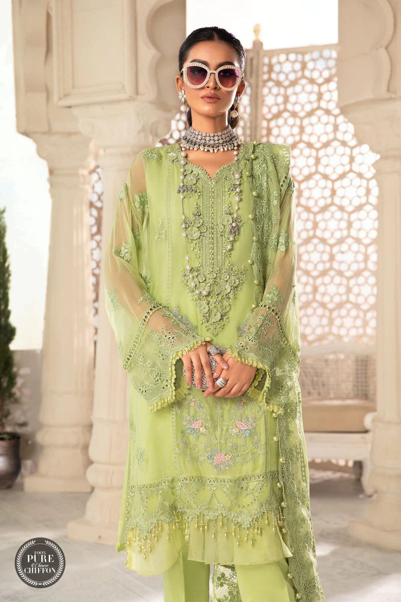 Unstitched Chiffon - MPC-22-207-Lime Green - Image 2