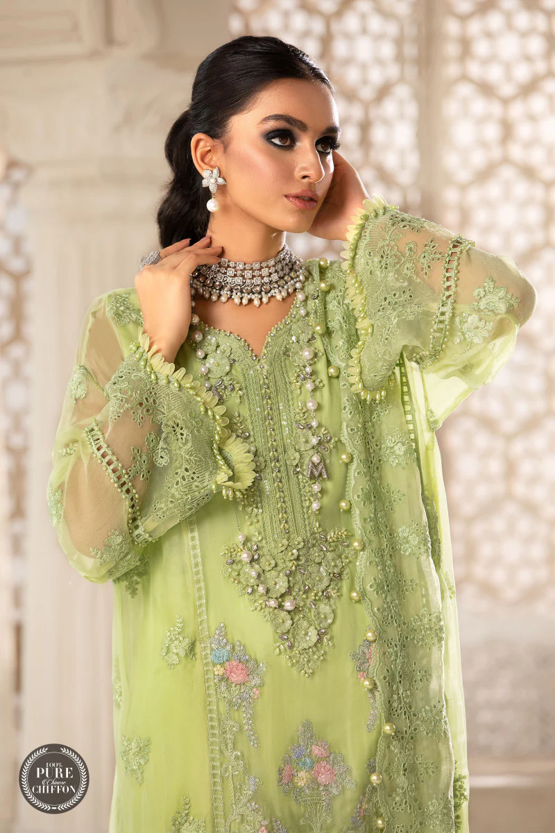 Unstitched Chiffon - MPC-22-207-Lime Green - Image 3