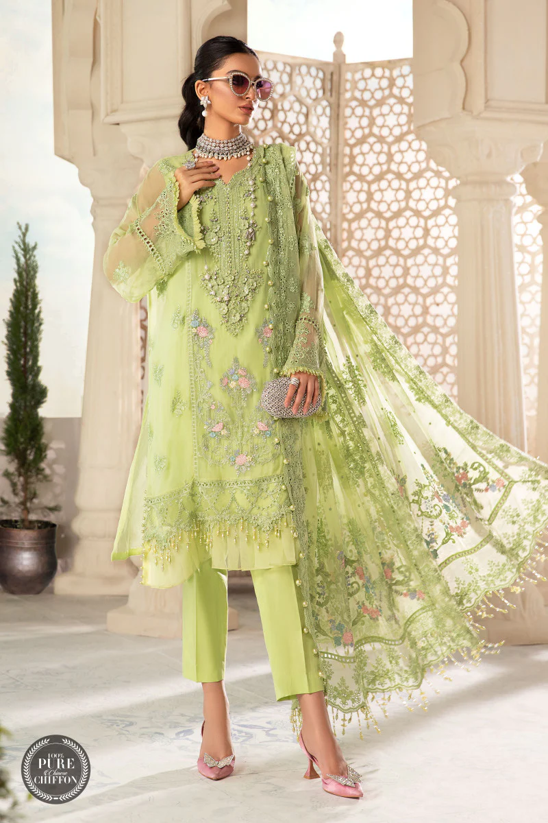 Unstitched Chiffon - MPC-22-207-Lime Green - Image 4