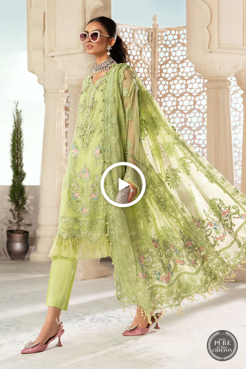 Unstitched Chiffon - MPC-22-207-Lime Green - Image 5