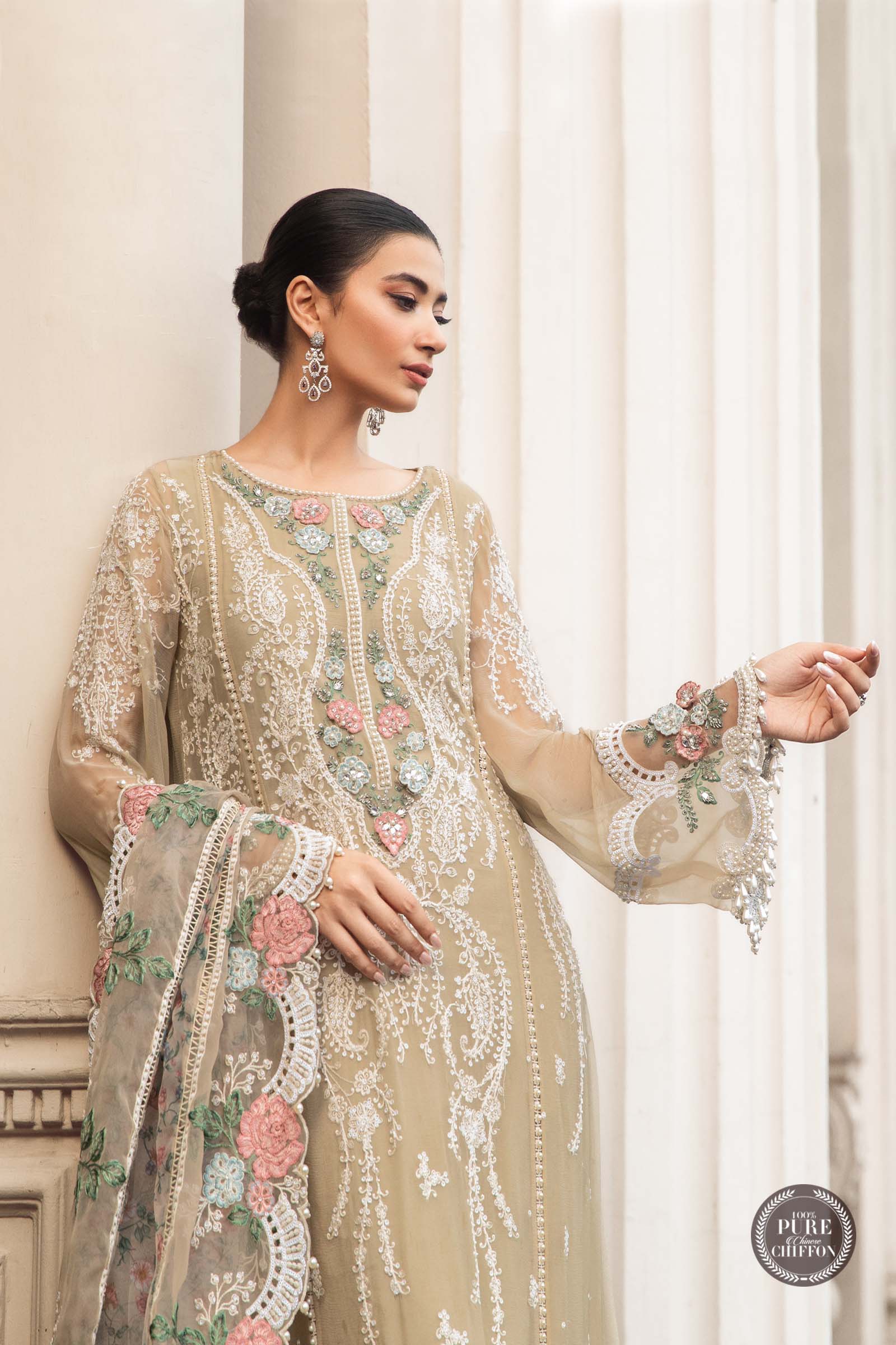 Unstitched Chiffon | MPC-23-101 Coffee - Image 2