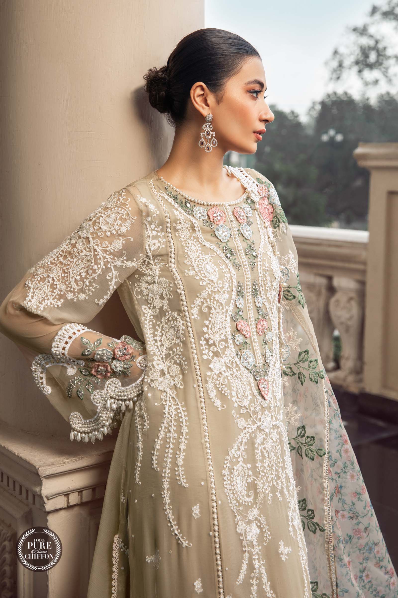 Unstitched Chiffon | MPC-23-101 Coffee - Image 3