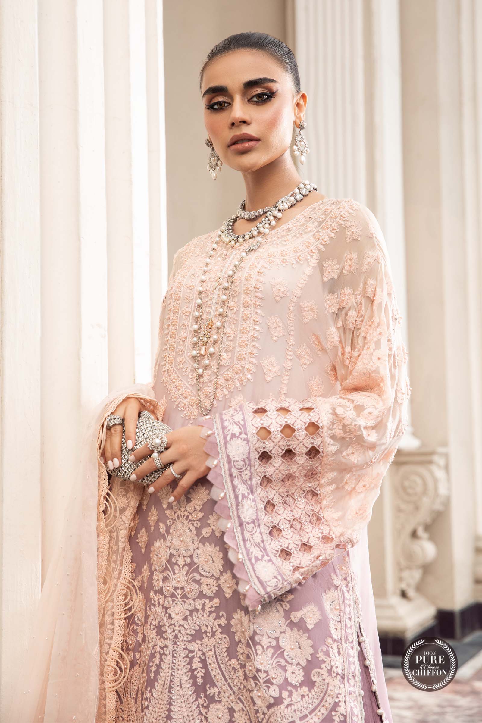 Unstitched Chiffon | MPC-23-103 Lilac - Image 2