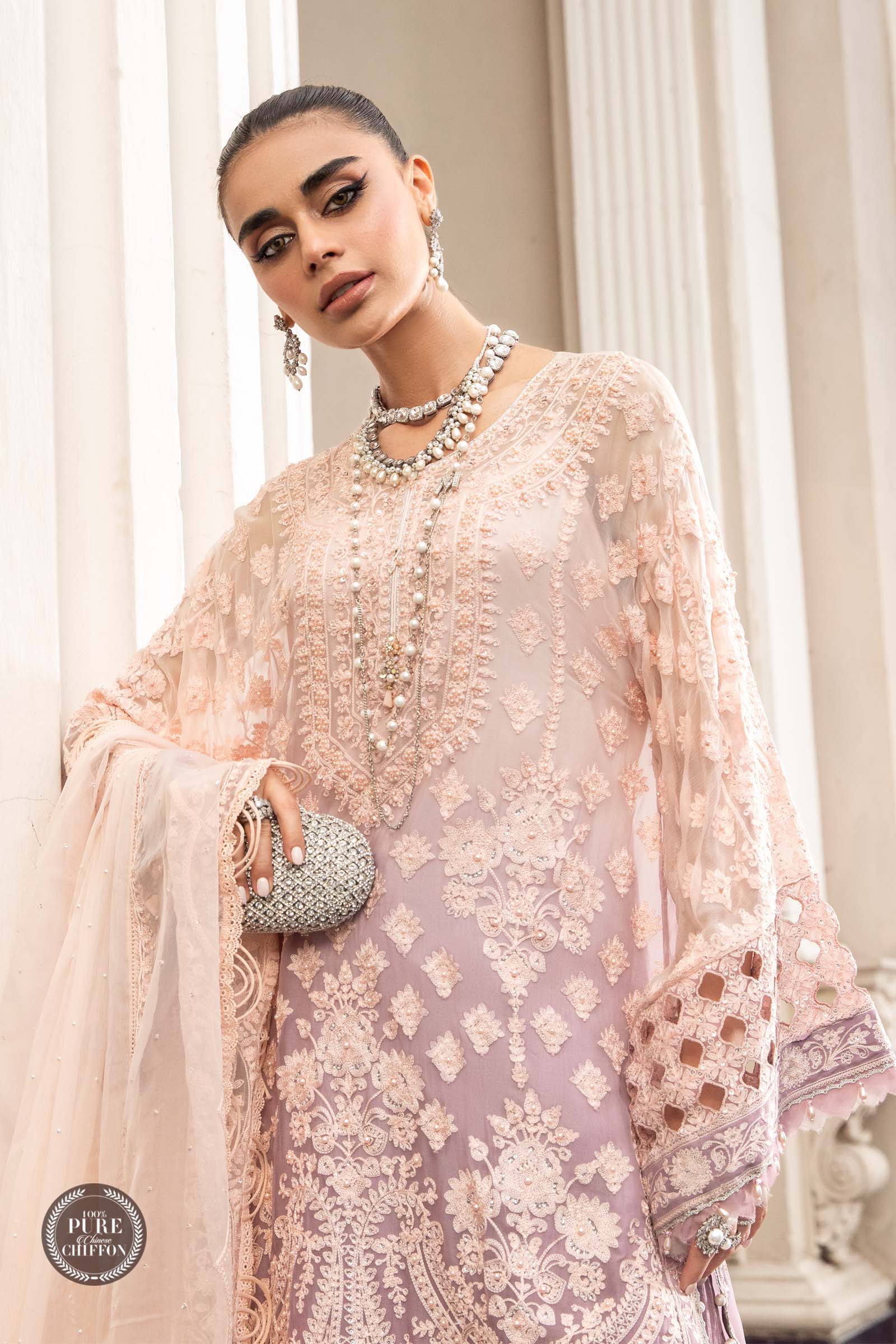 Unstitched Chiffon | MPC-23-103 Lilac - Image 4