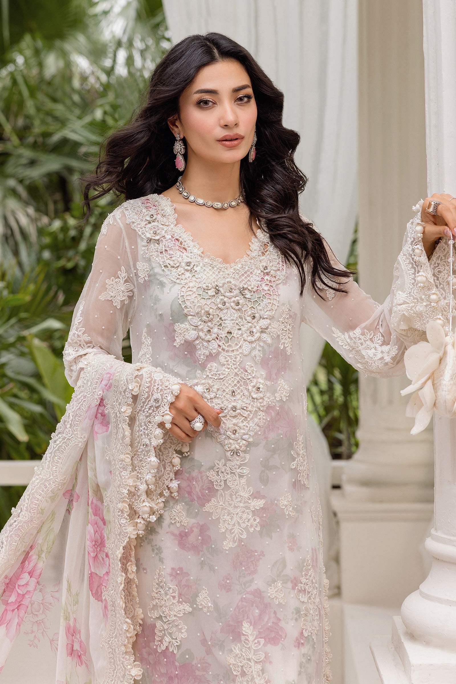 3 Piece Unstitched Embroidered Chiffon Suit | MPC-25-101 - Image 2