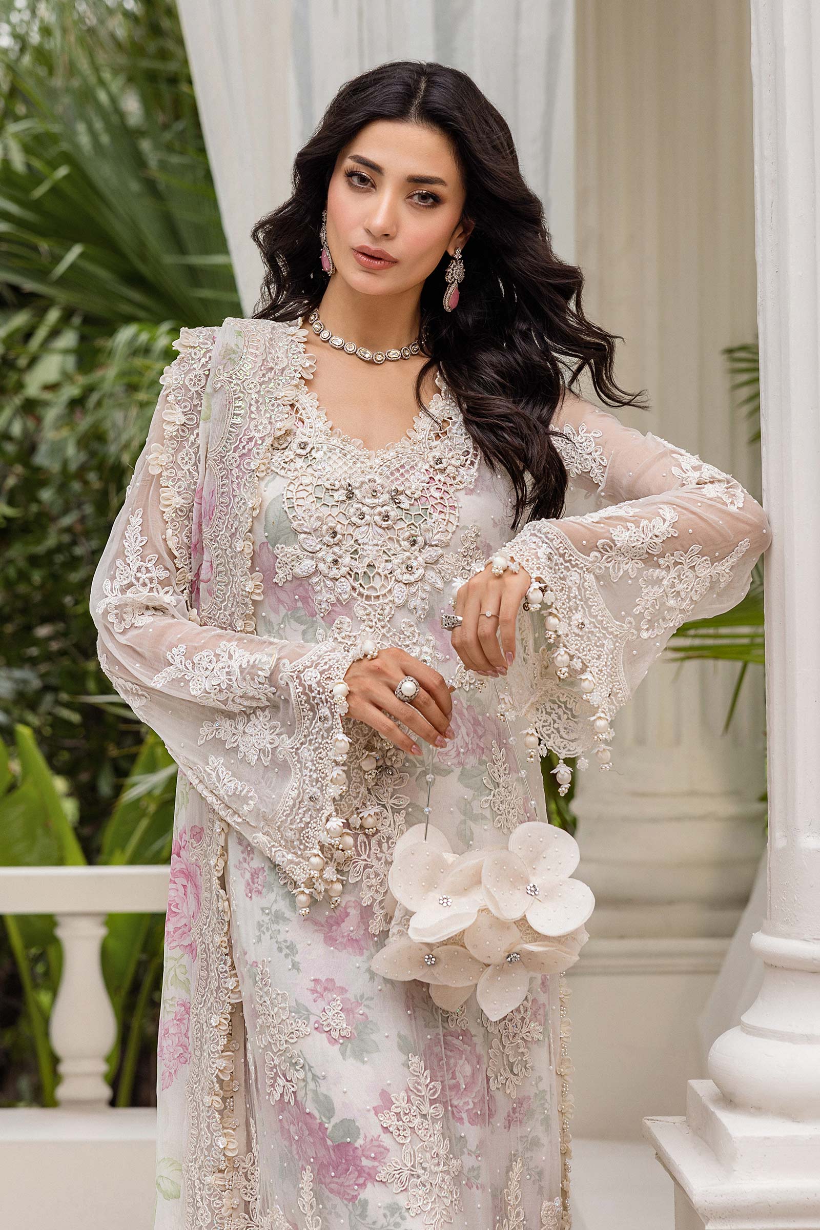 3 Piece Unstitched Embroidered Chiffon Suit | MPC-25-101 - Image 3