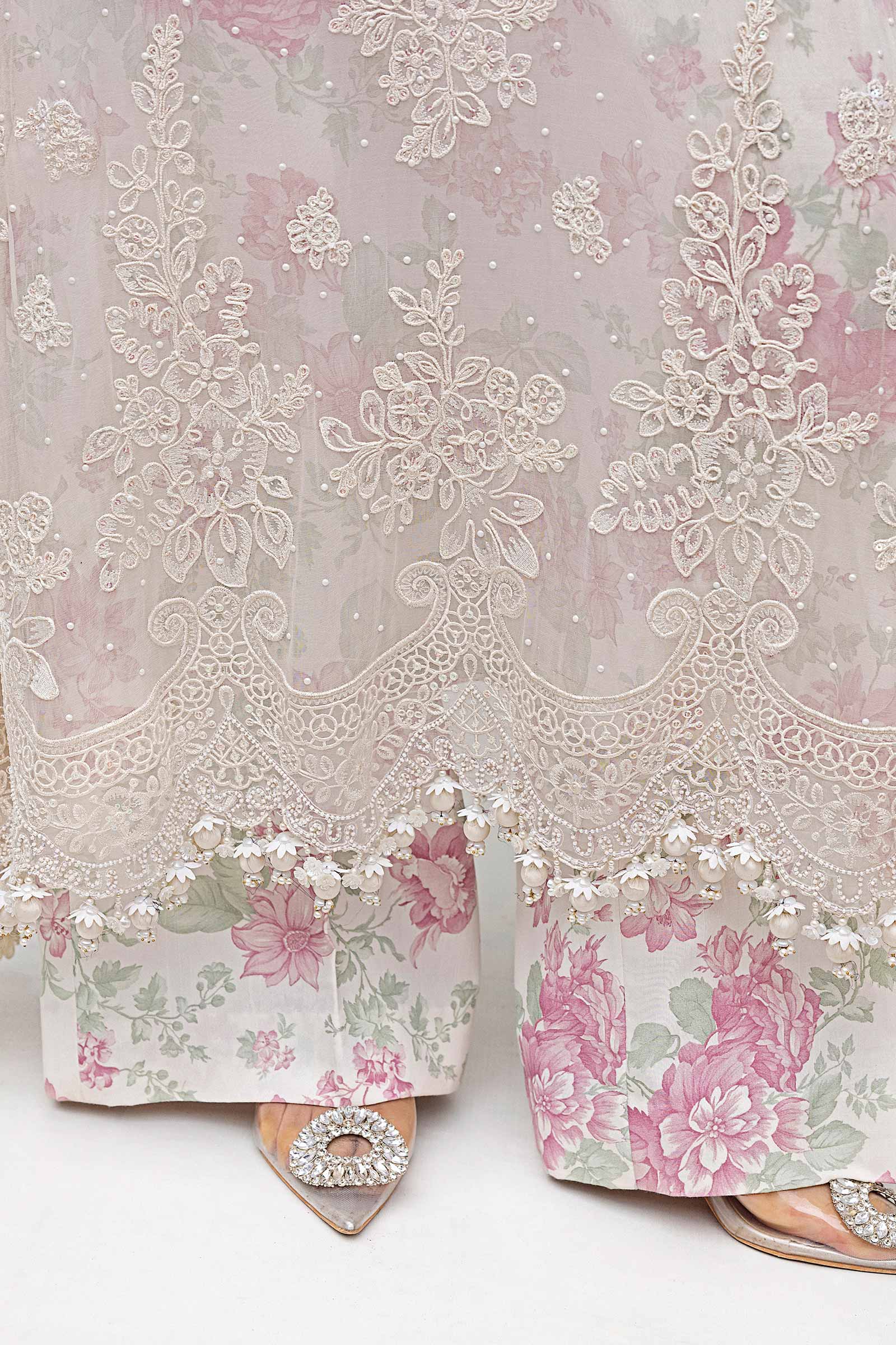 3 Piece Unstitched Embroidered Chiffon Suit | MPC-25-101 - Image 9