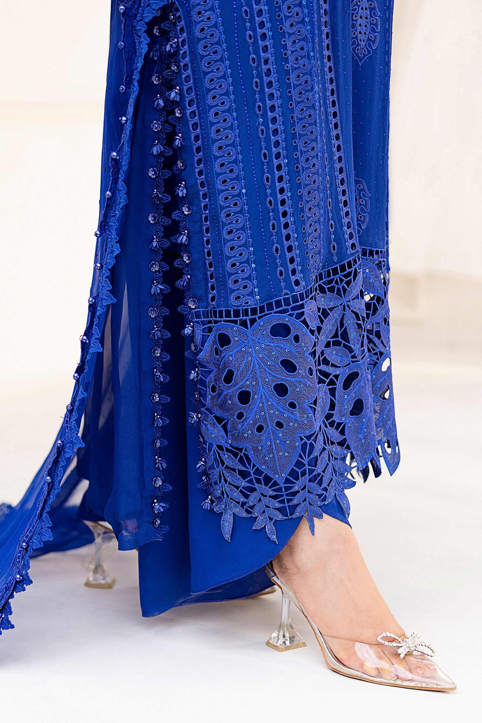 3 Piece Unstitched Embroidered Chiffon Suit | MPC-25-103 - Image 10