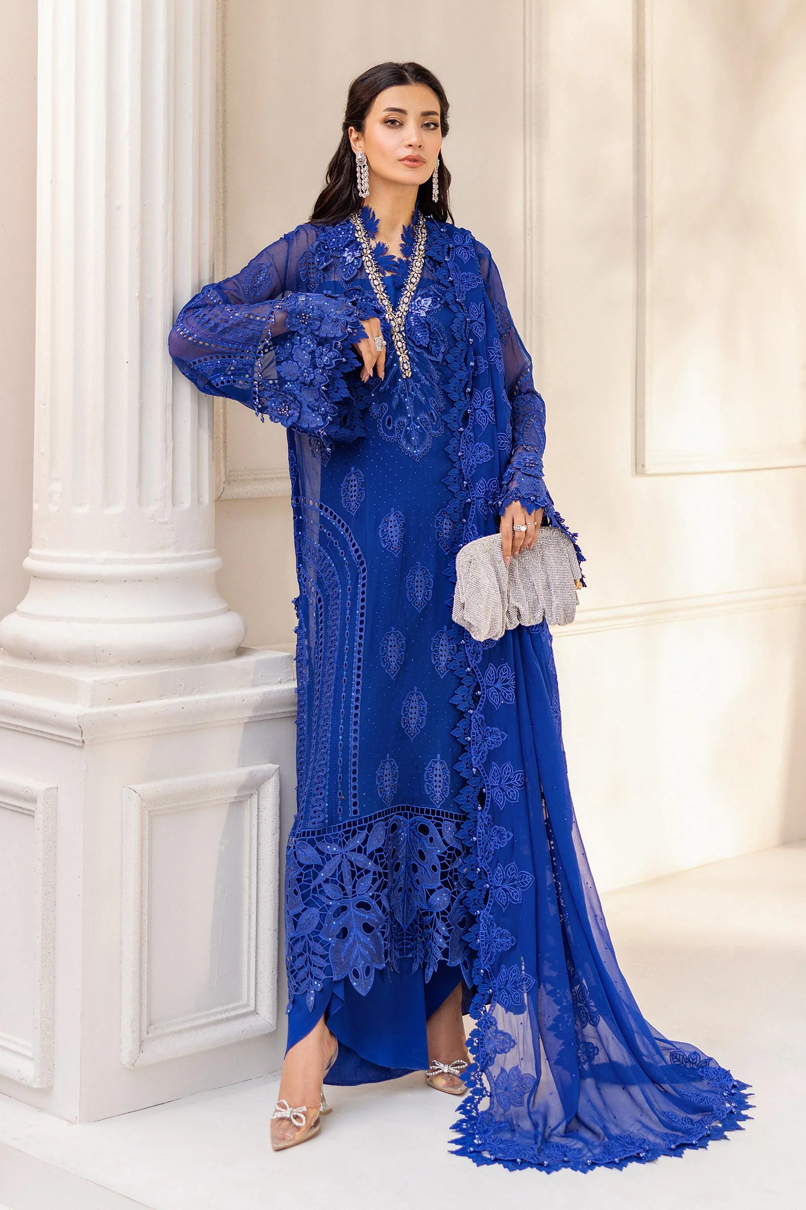 3 Piece Unstitched Embroidered Chiffon Suit | MPC-25-103 - Image 3