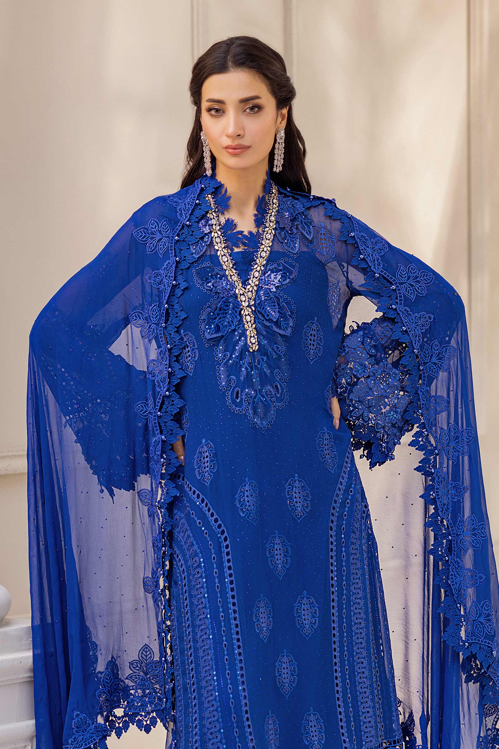3 Piece Unstitched Embroidered Chiffon Suit | MPC-25-103 - Image 4