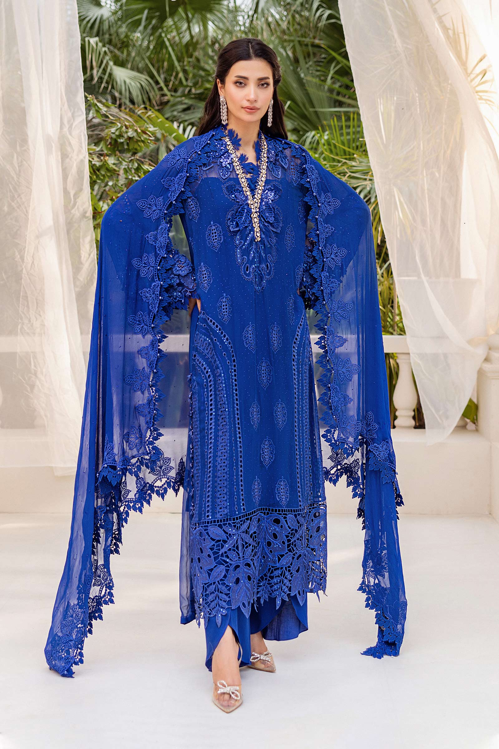 3 Piece Unstitched Embroidered Chiffon Suit | MPC-25-103 - Image 5