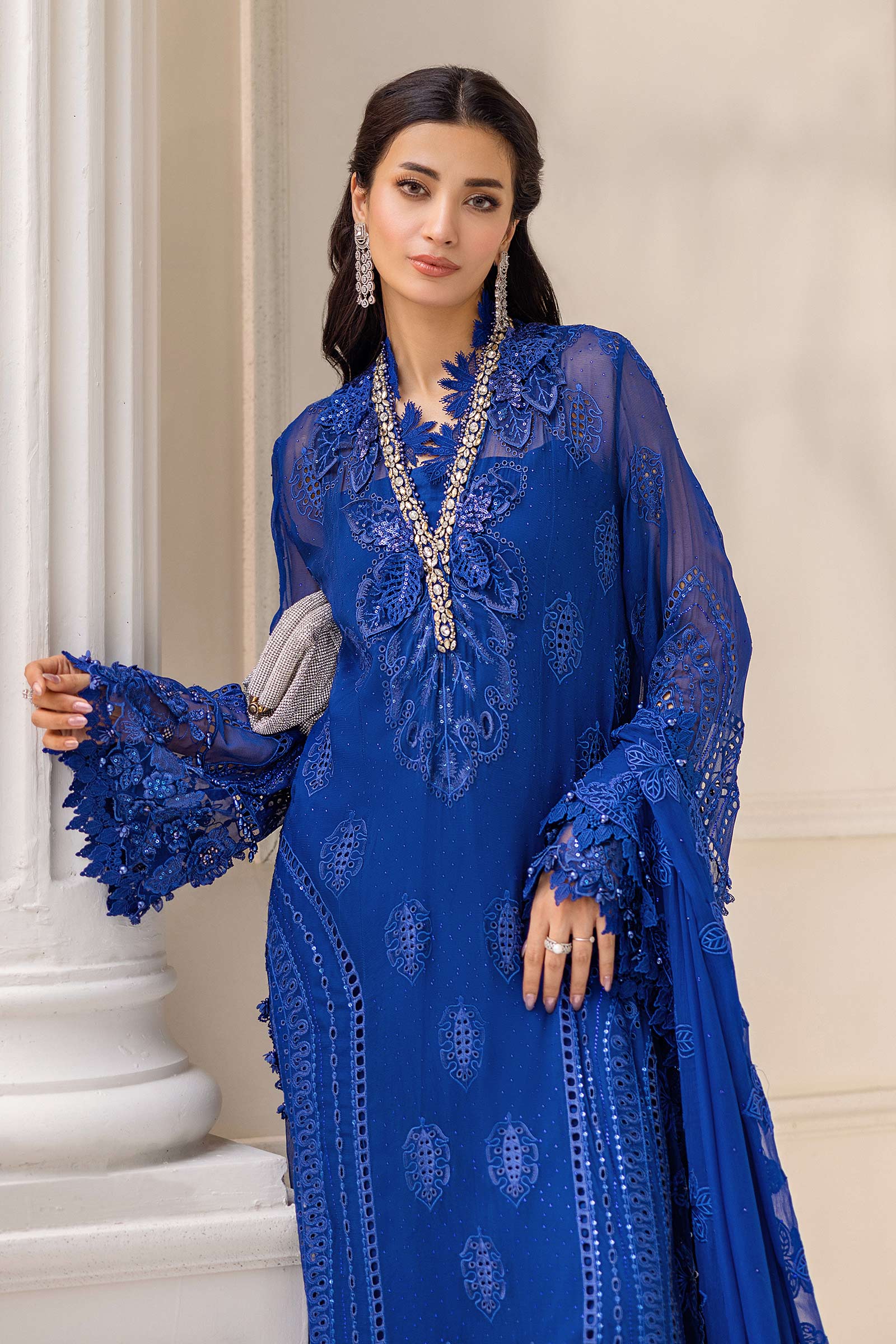 3 Piece Unstitched Embroidered Chiffon Suit | MPC-25-103 - Image 7