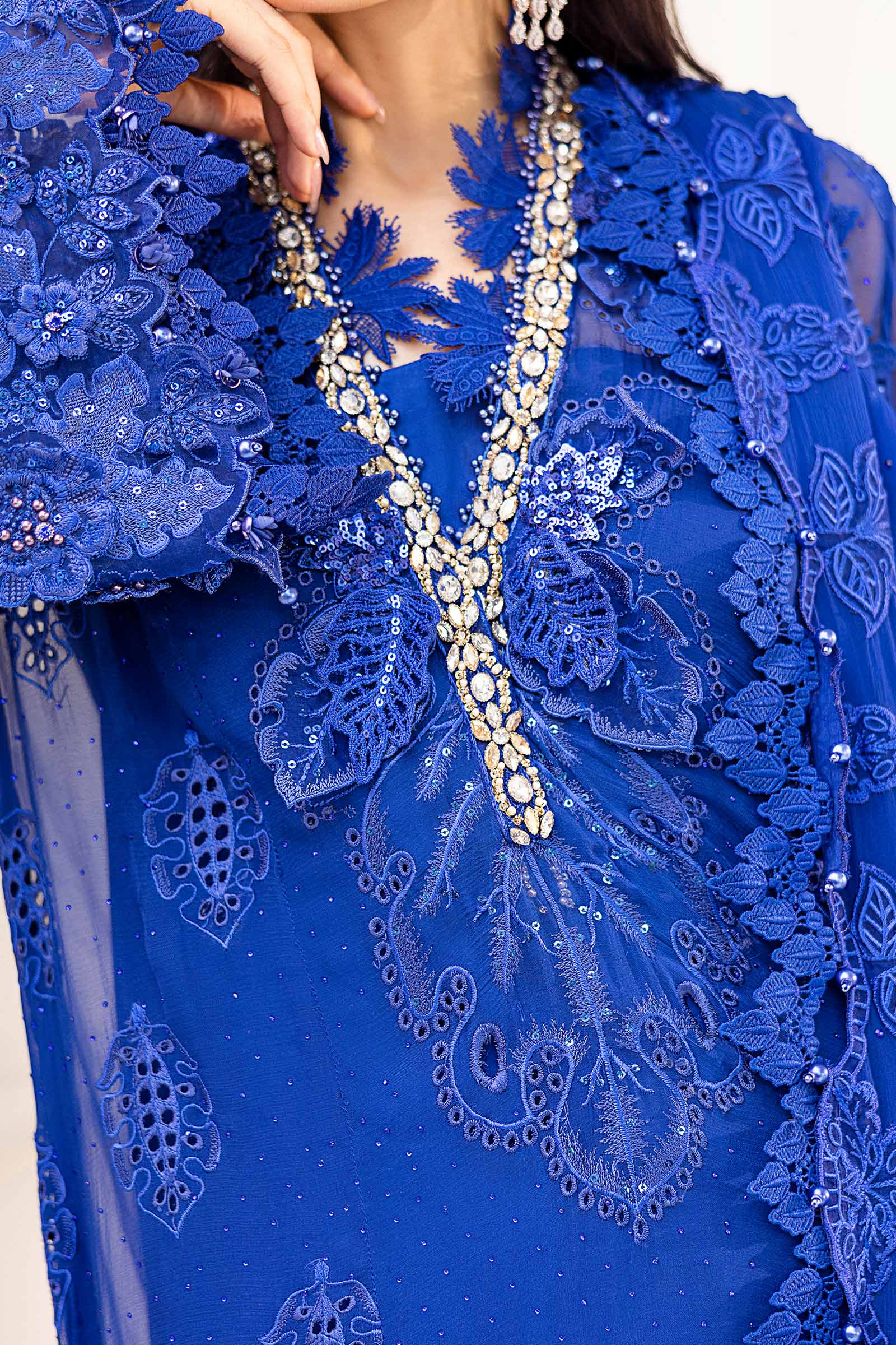 3 Piece Unstitched Embroidered Chiffon Suit | MPC-25-103 - Image 9