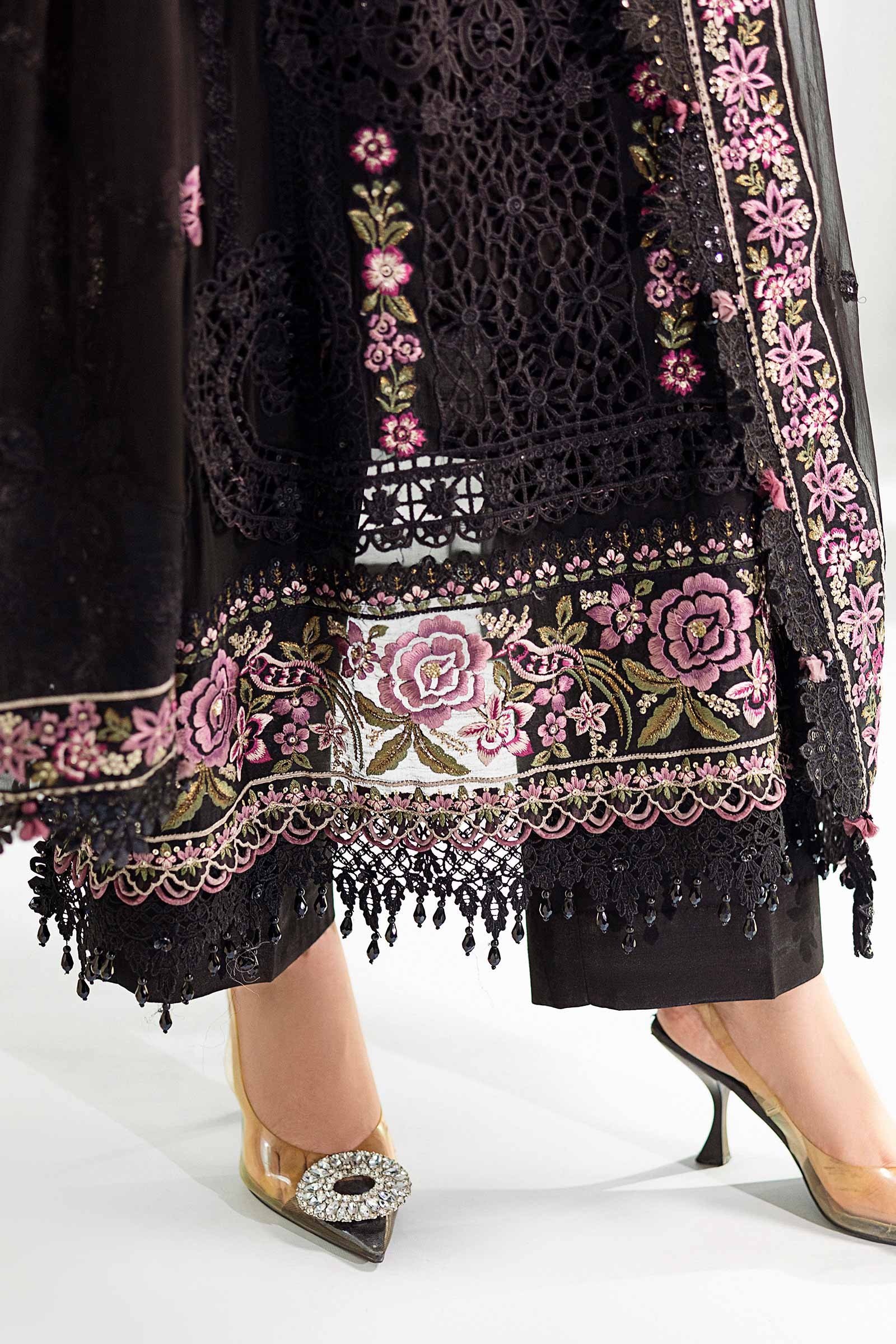 3 Piece Unstitched Embroidered Chiffon Suit | MPC-25-104 - Image 10