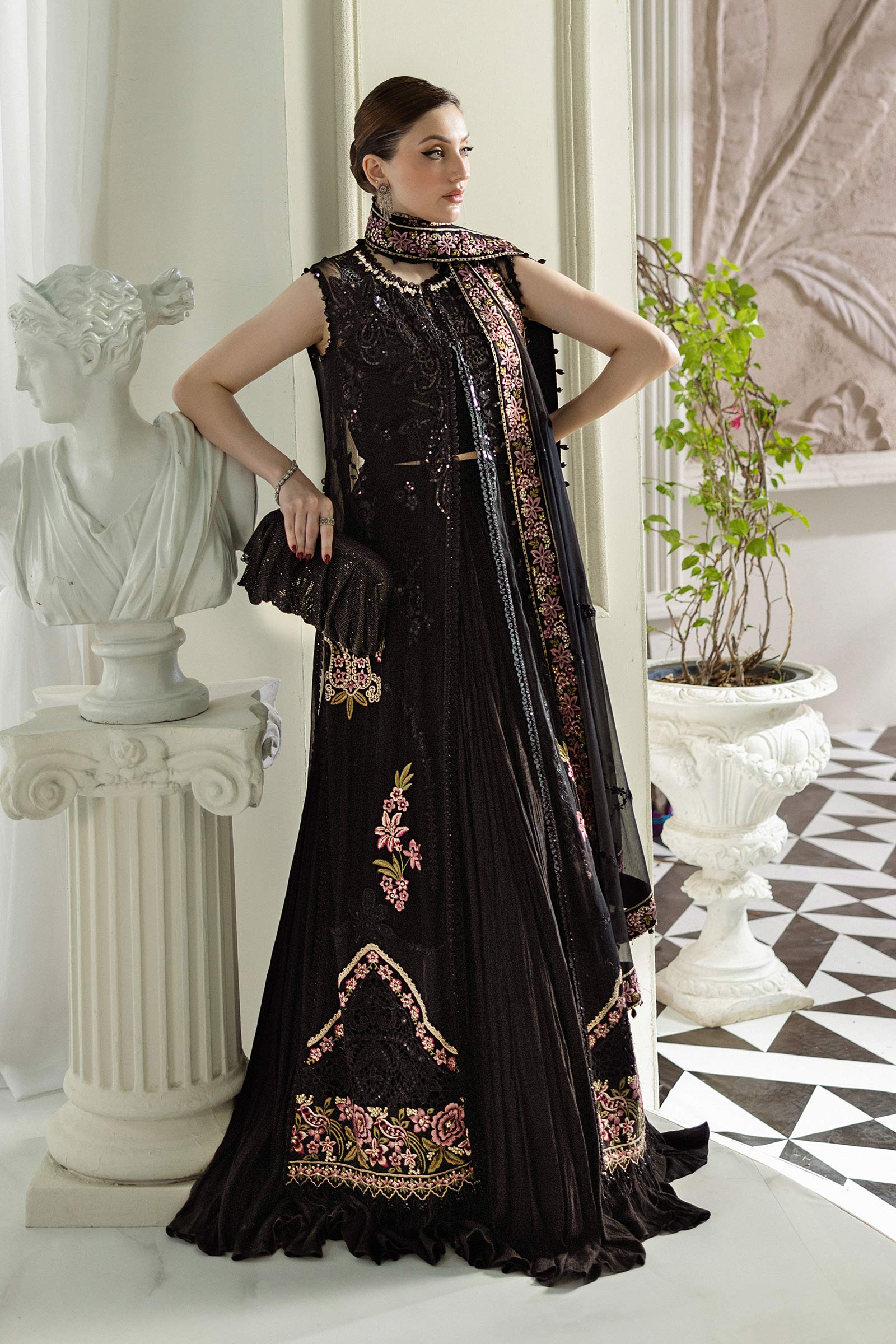 3 Piece Unstitched Embroidered Chiffon Suit | MPC-25-104 - Image 11