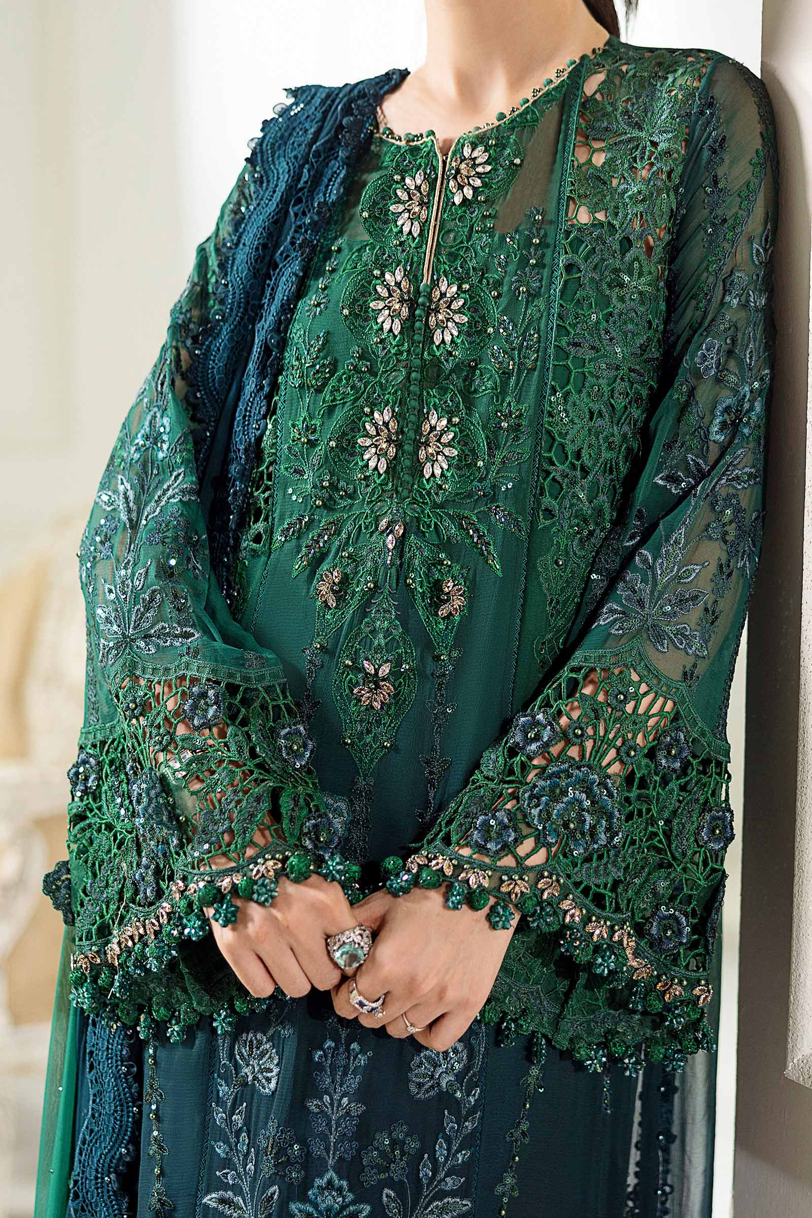 3 Piece Unstitched Embroidered Chiffon Suit | MPC-25-106 - Image 4