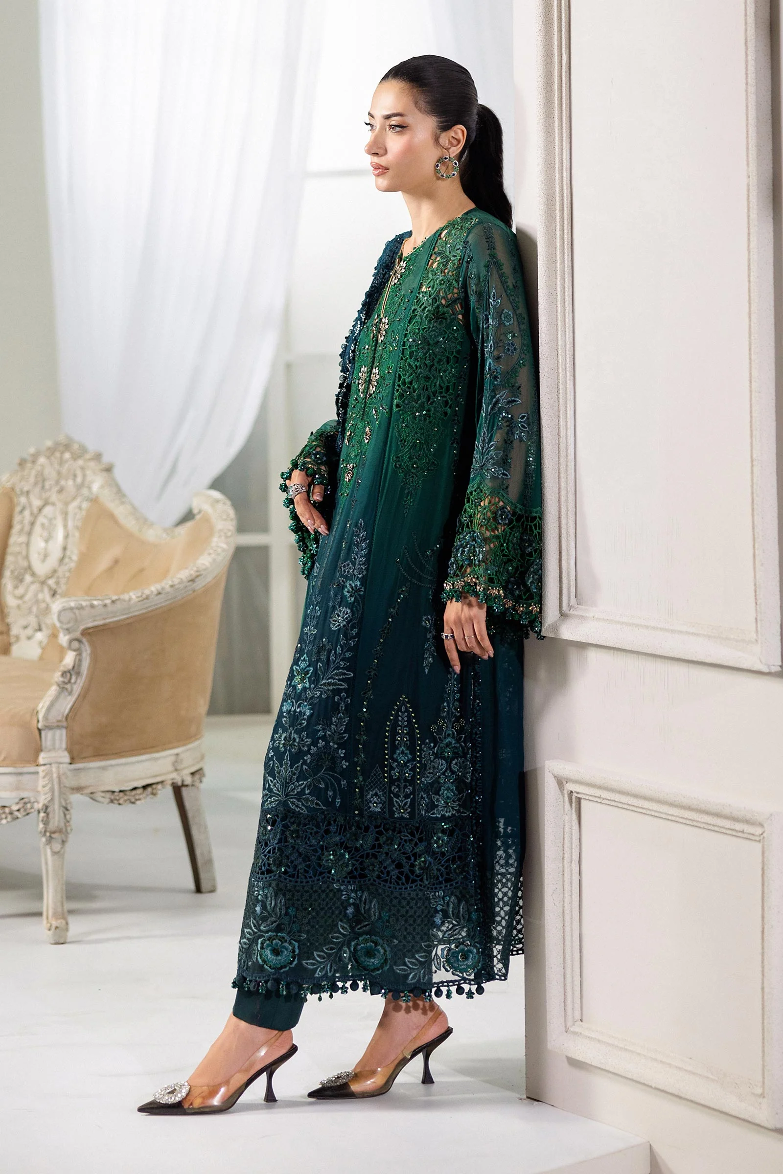 3 Piece Unstitched Embroidered Chiffon Suit | MPC-25-106 - Image 7