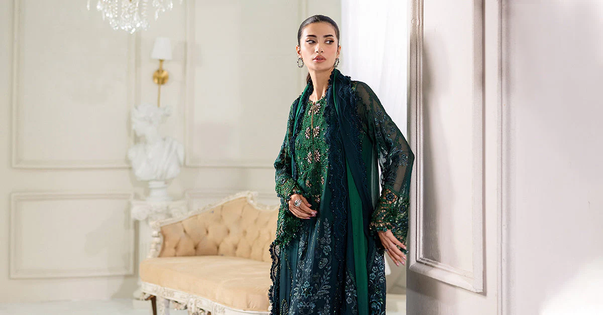 3 Piece Unstitched Embroidered Chiffon Suit | MPC-25-106 - Image 8