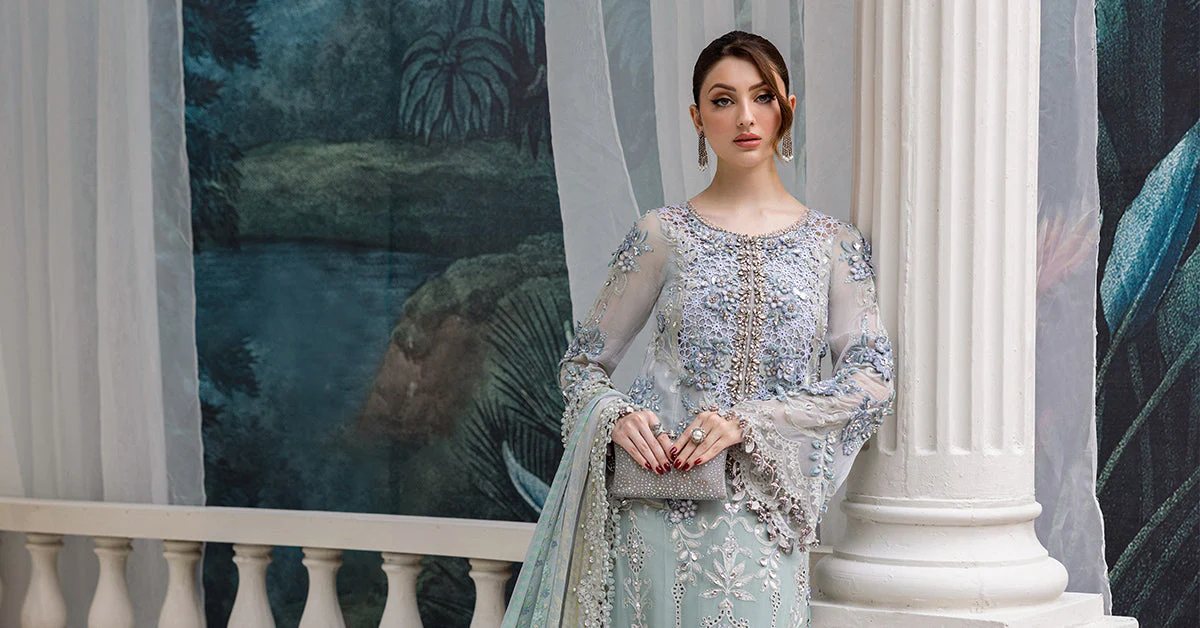 3 Piece Unstitched Embroidered Chiffon Suit | MPC-25-108 - Image 10