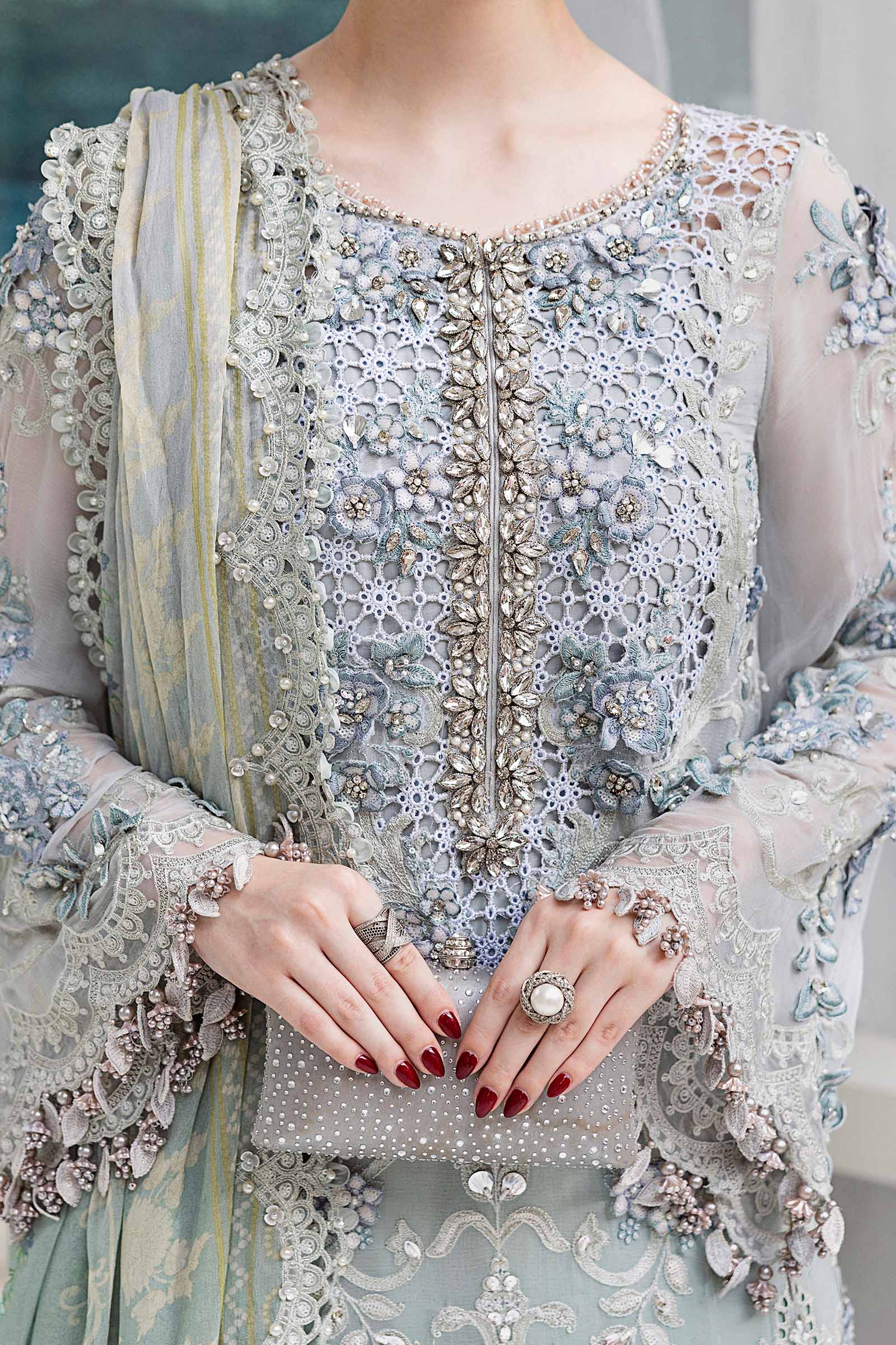 3 Piece Unstitched Embroidered Chiffon Suit | MPC-25-108 - Image 6