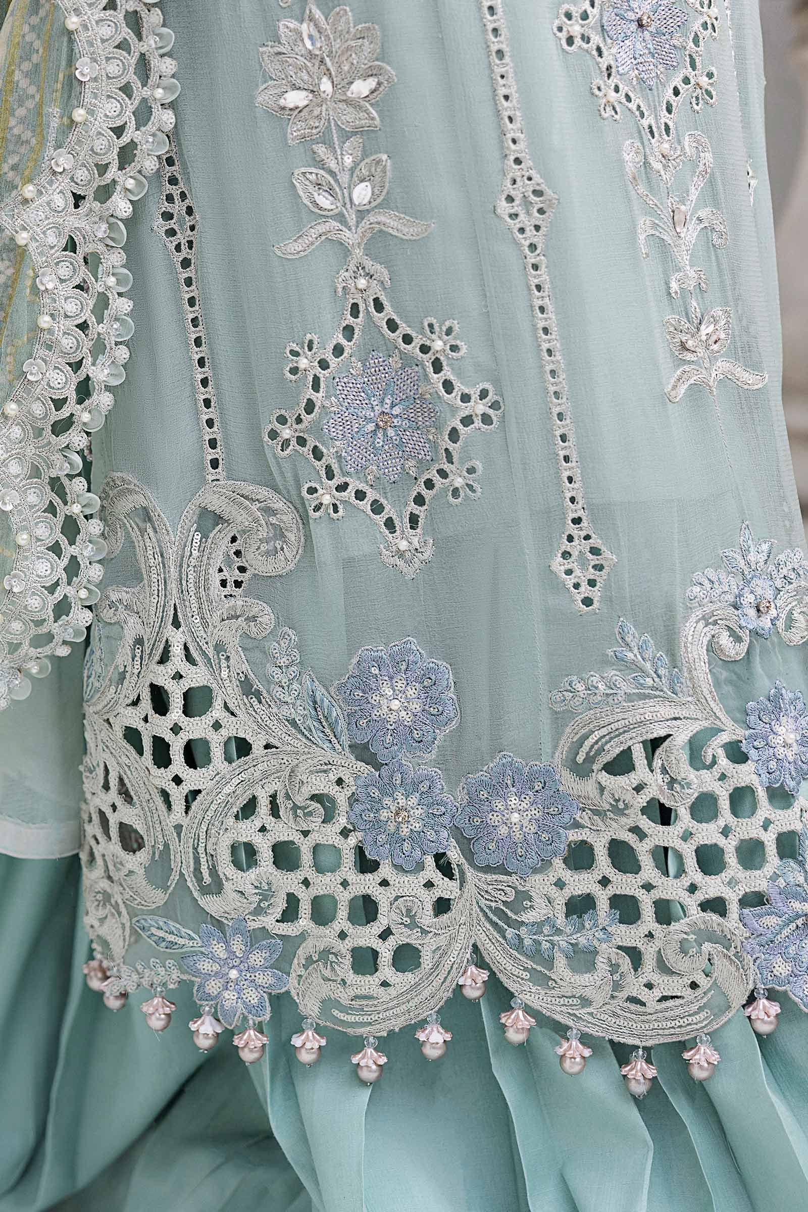 3 Piece Unstitched Embroidered Chiffon Suit | MPC-25-108 - Image 7