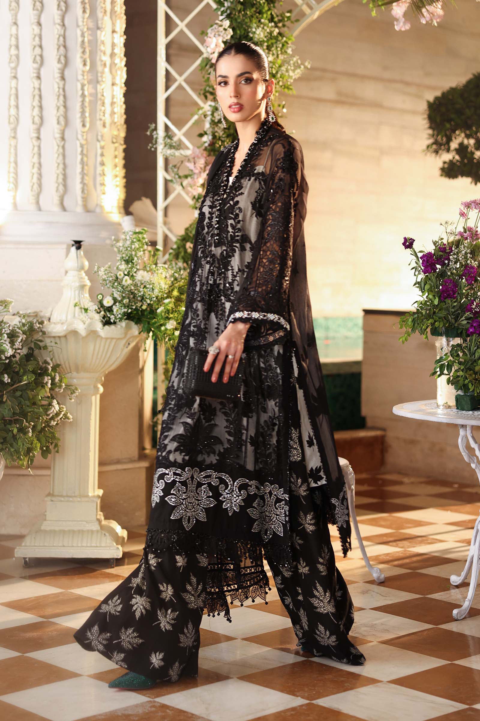 3 Piece Unstitched Embroidered Chiffon Suit - Image 10