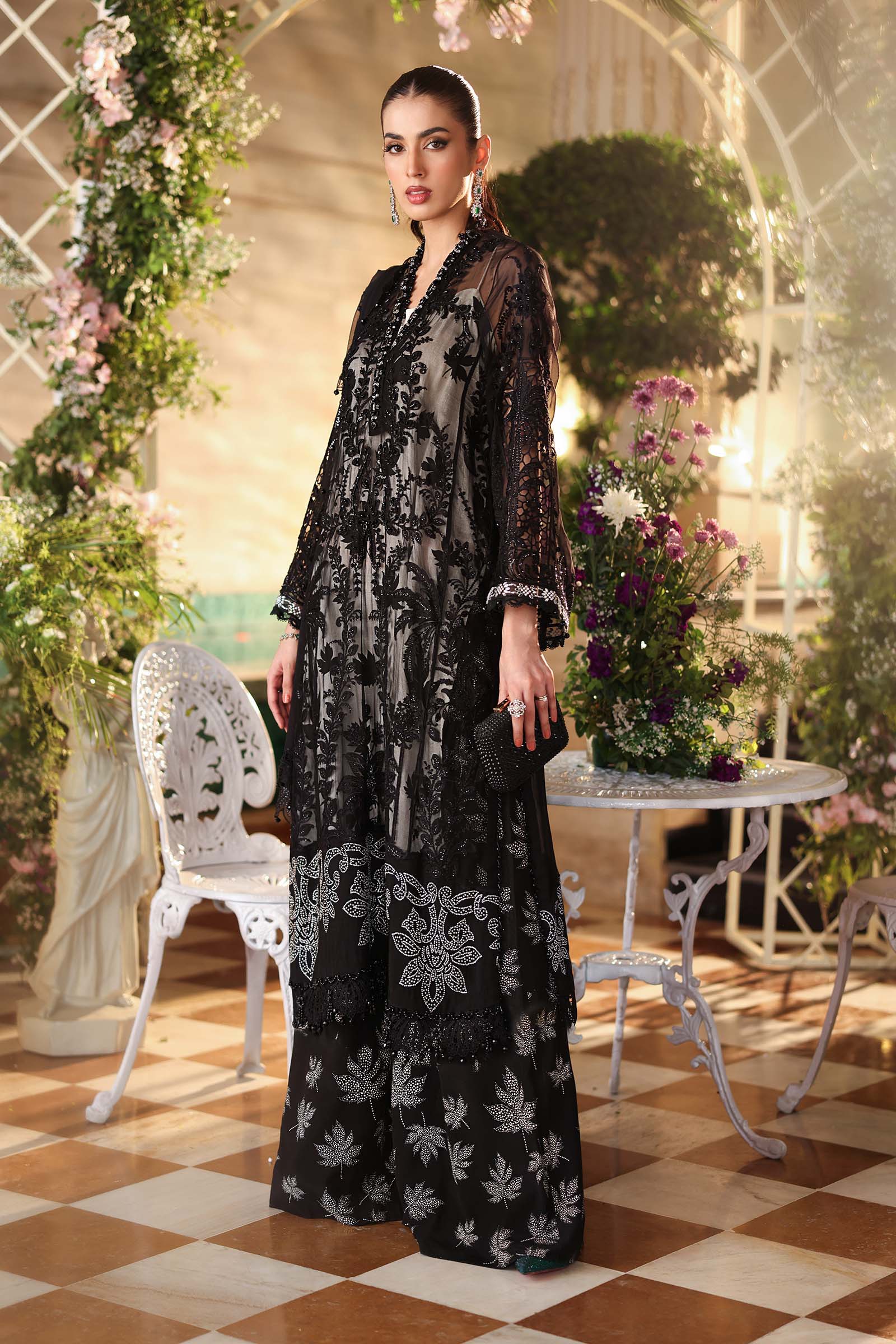 3 Piece Unstitched Embroidered Chiffon Suit - Image 9